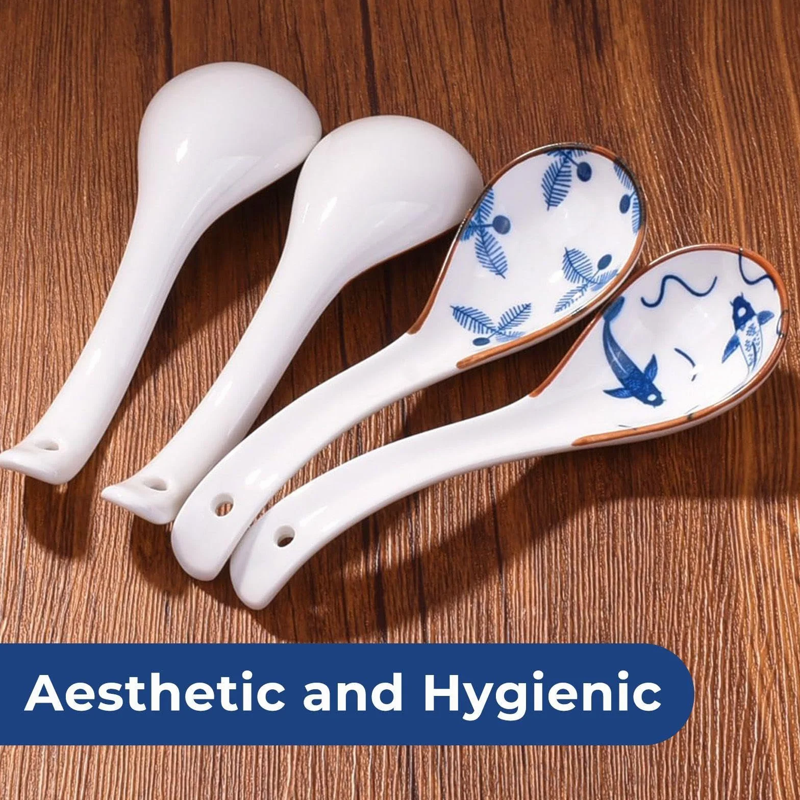 4 sztuki łyżek do zupy w stylu retro, łyżki ceramiczne, łyżki do ramen, trwałe naczynia stołowe, akcesoria kuchenne.