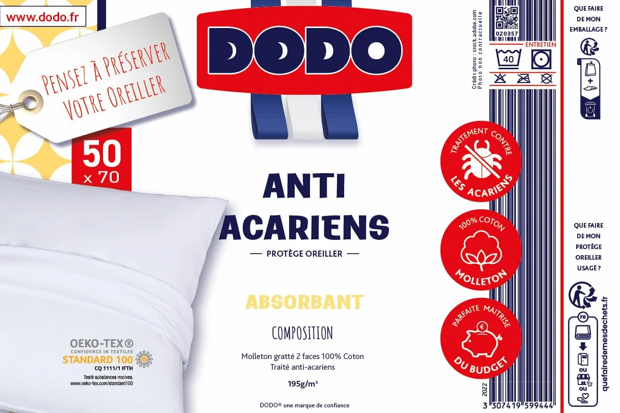 DODO | Ochraniacz na poduszkę 50 x 70 | Optymalna ochrona | Chłonna ochrona poduszki | Absolutna miękkość i drapana bawełna polar | Można prać w pralce w temperaturze 40°C