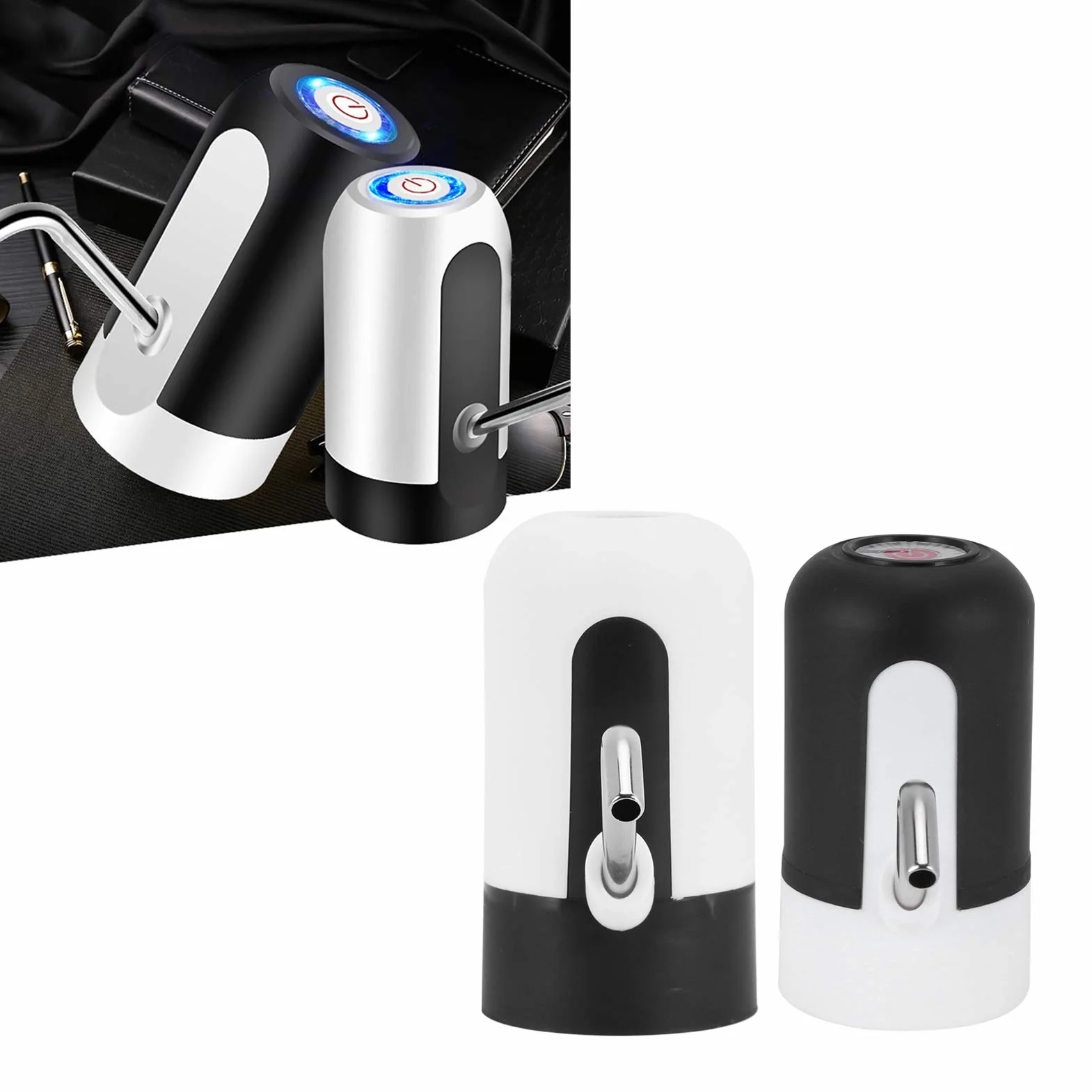Elektryczny Dozownik Wody Pitnej Pompa do Butelek USB Czarny