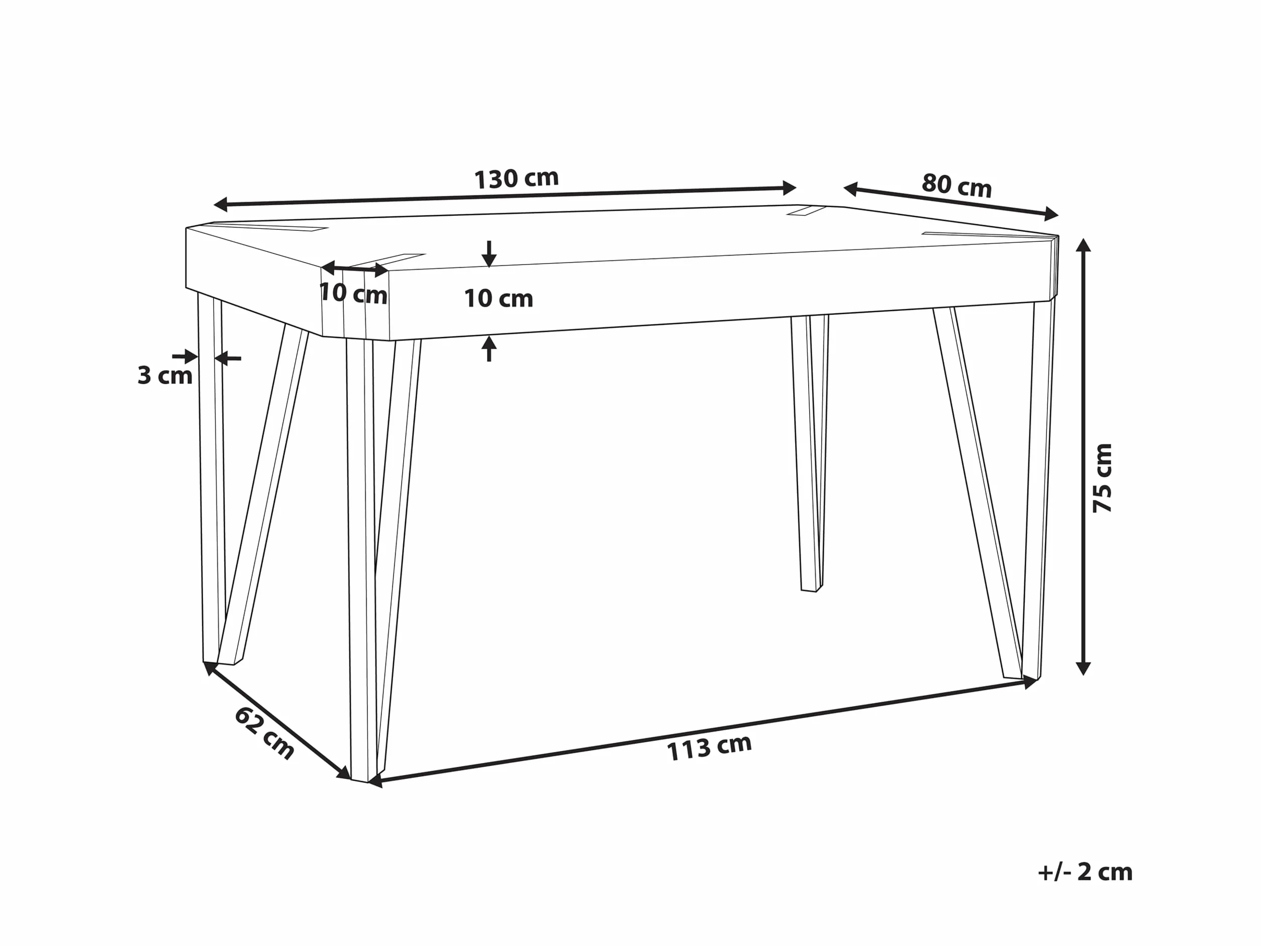 Stół do jadalni industrialny beżowoszary metalowe nogi 130 x 80 cm Cambell