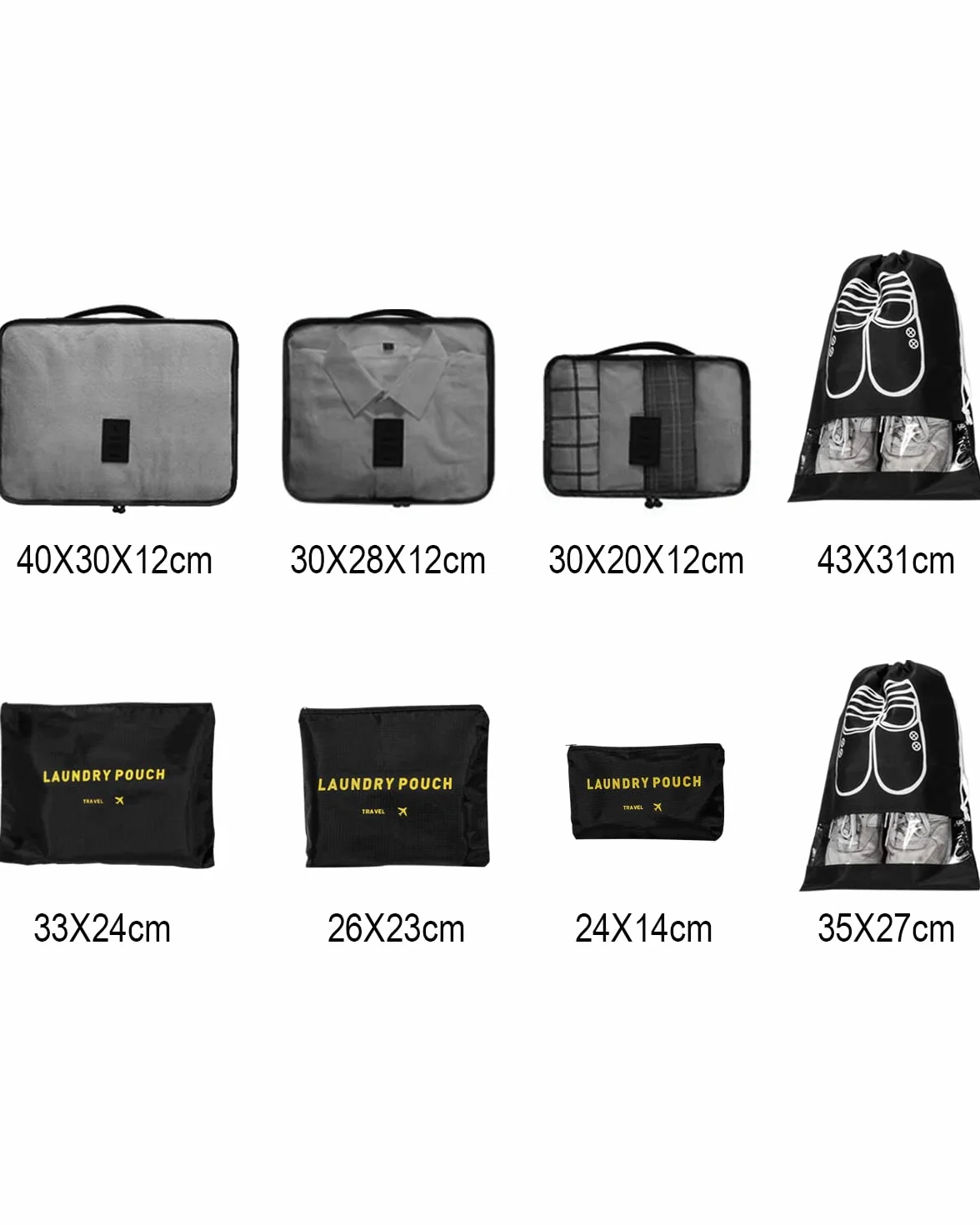 Billybath ‎Koffer Organizer Organizer, Czarny, ‎31 x 20 x 4 cm; 230 g, 8 Elementów