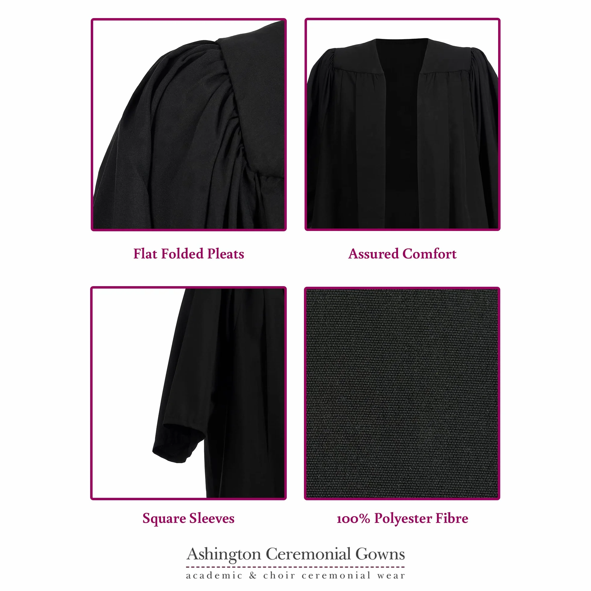 Ashington Value Suknia ukończenia szkoły i czapka unisex, kostium na ceremonię akademicką do szkoły średniej i na uniwersytet, strój dla nastolatków, czarny, Czarny, XL