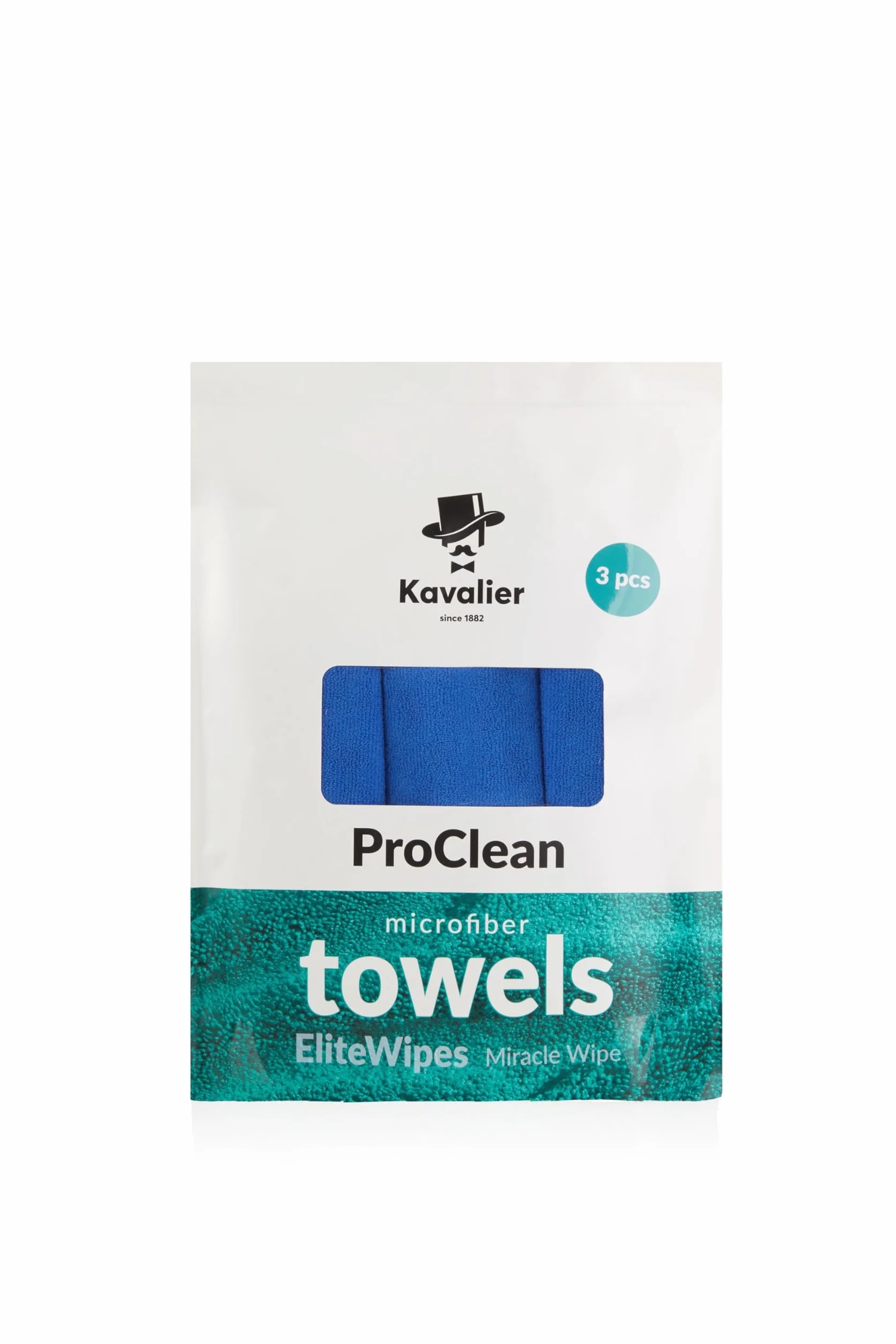 Kavalier ProClean - Miracle Wipe - Zestaw Niebieskich Ręczników z Mikrofibry Zapewniający Najwyższą Skuteczność Czyszczenia - 3 Sztuki - Niebieski