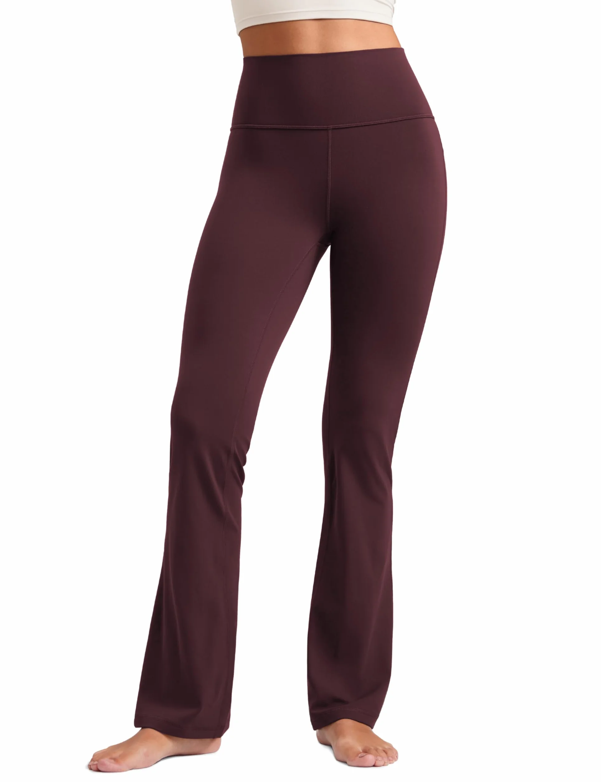 CRZ YOGA Damskie spodnie Butterluxe z wysokim stanem i rozszerzanymi nogawkami do jogi Bootcut z szeroką nogawką i kieszenią Lounge - 77.5cm