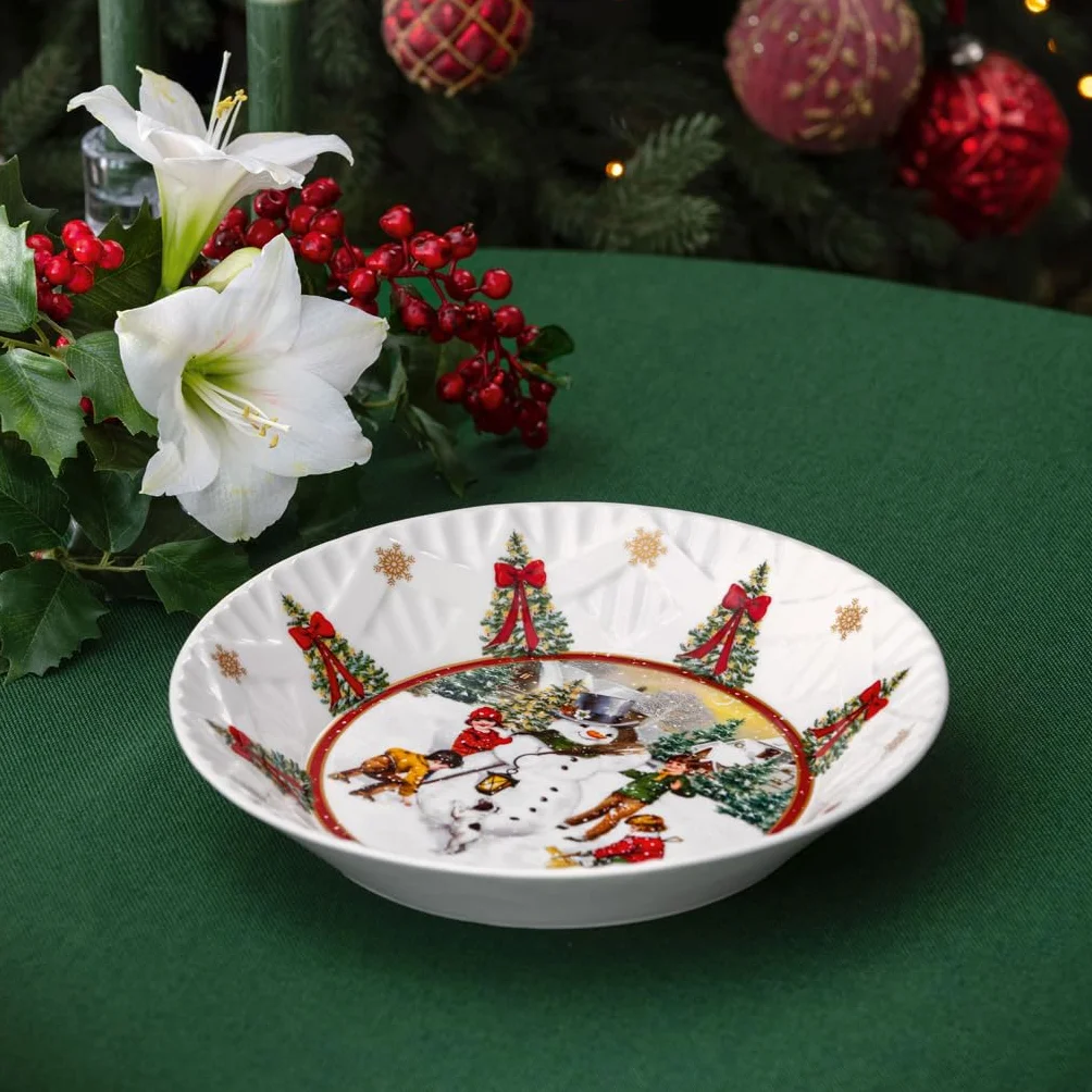Villeroy & Boch Toy's Fantasy duża miska porcelanowa Boże Narodzenie bałwanek misa serwowania talerz głęboki