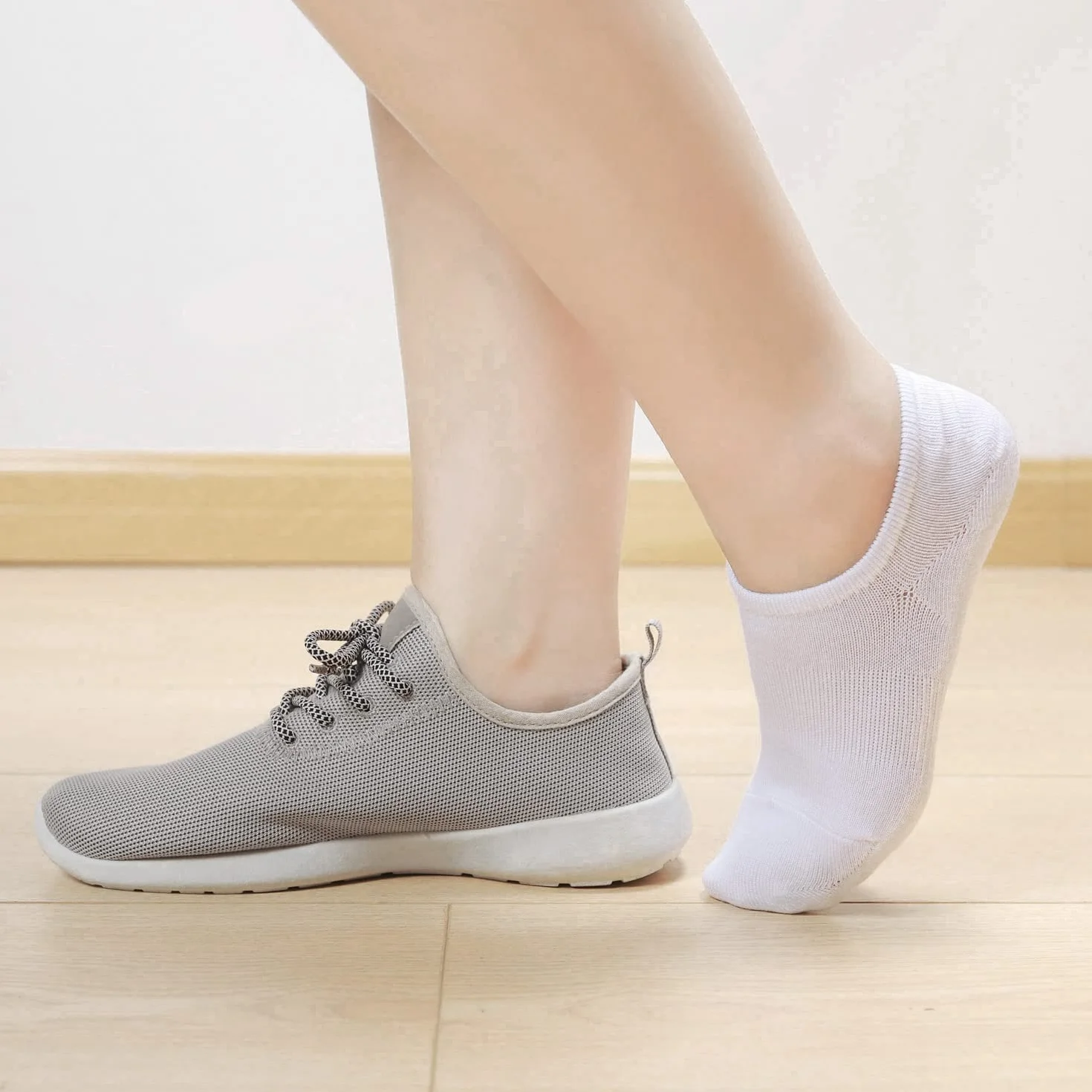 Toes Home Bambusowe skarpety do sneakersów dla kobiet i mężczyzn – 8 par antypoślizgowych skarpet do kostek o niskim kroju Sneaker niewidoczne stopy mokasyny na co dzień buty do łodzi