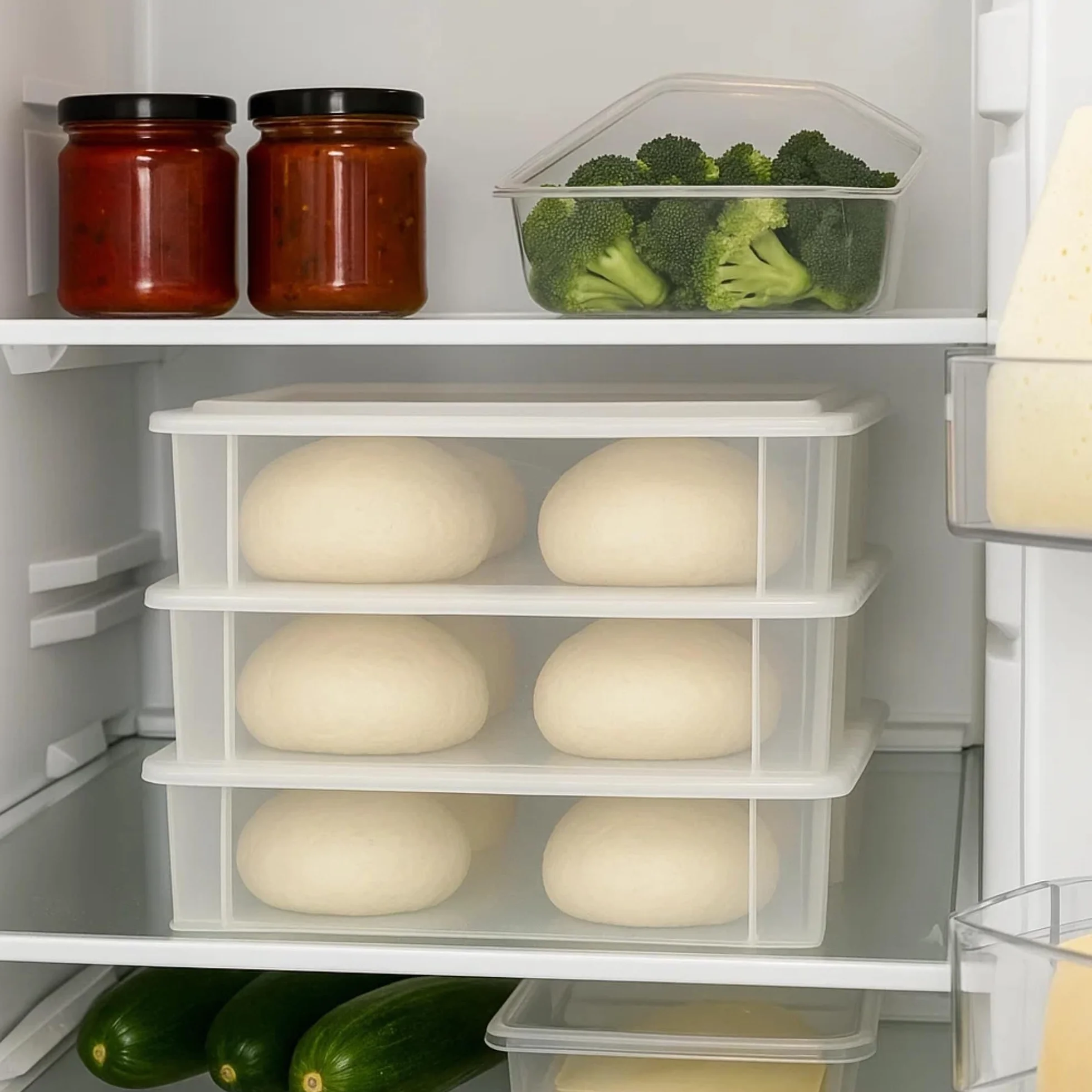 CookandSupply Pojemnik do Fermentacji Pizzy i Chleba BPA-free - Certyfikowany Pojemnik na Ciasto Dopuszczony do Kontaktu z Żywnością - Made in Italy - 1 Pojemnik Składany 40x30x10 + 1 Pokrywka