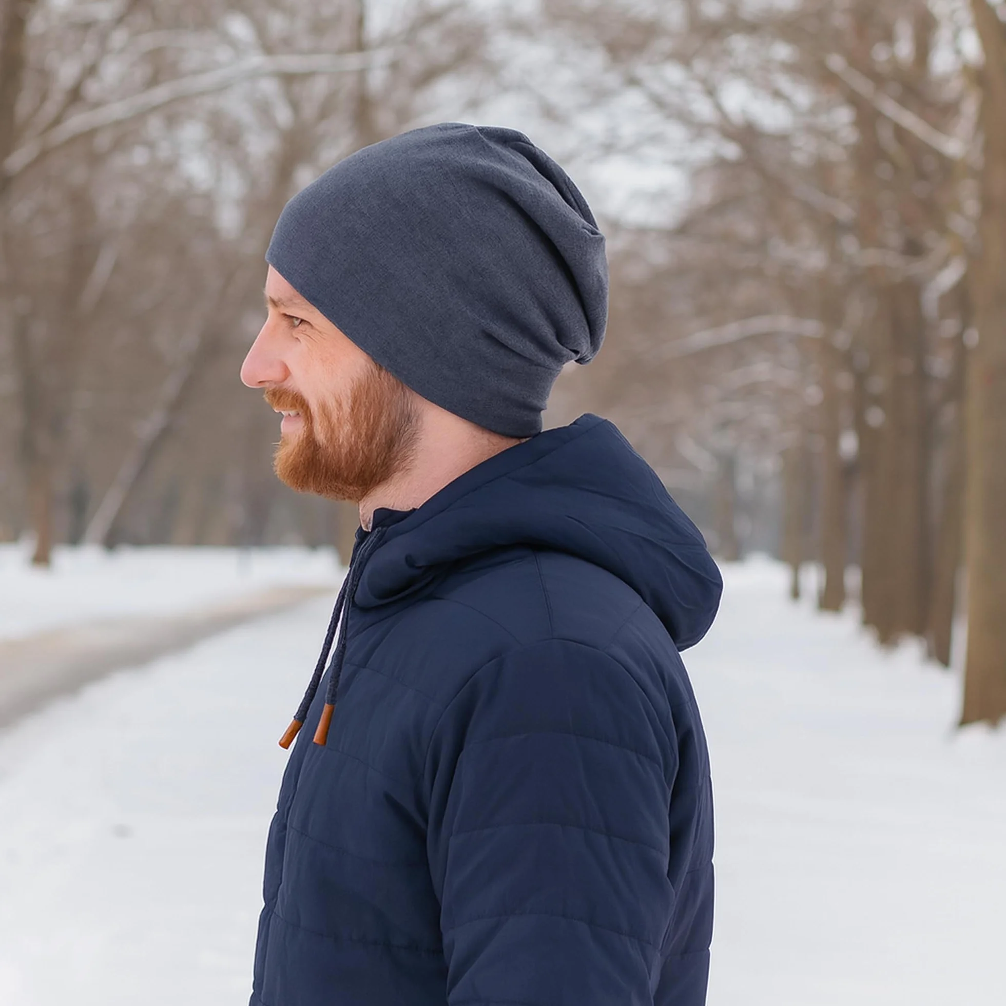 Slouch czapka beanie z długim rękawem, miękka, ciepła czapka zimowa z polaru, uniseks