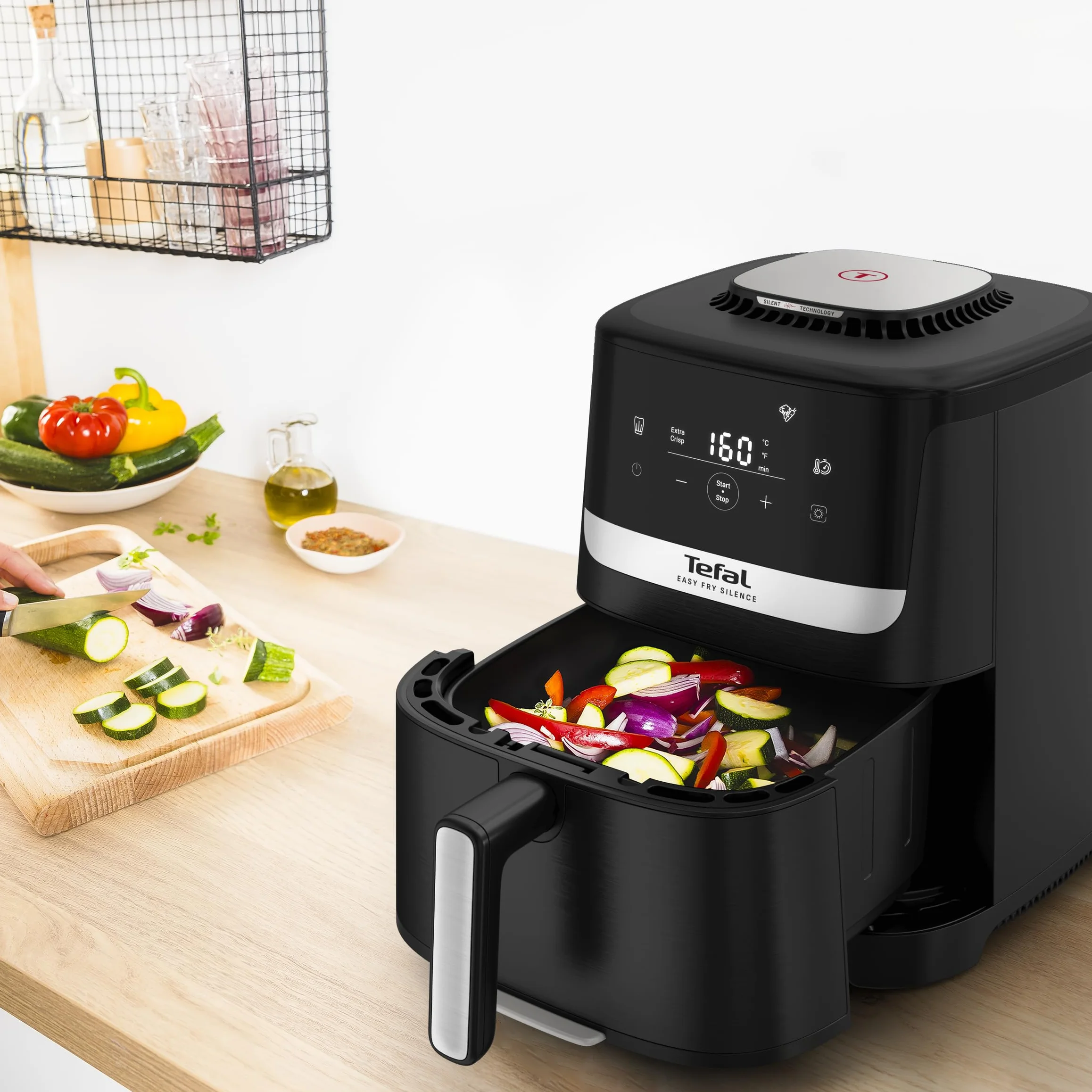 TEFAL EY5528 Frytkownica beztłuszczowa Easy Fry Silence 1670W 5l 40-220°C czarna