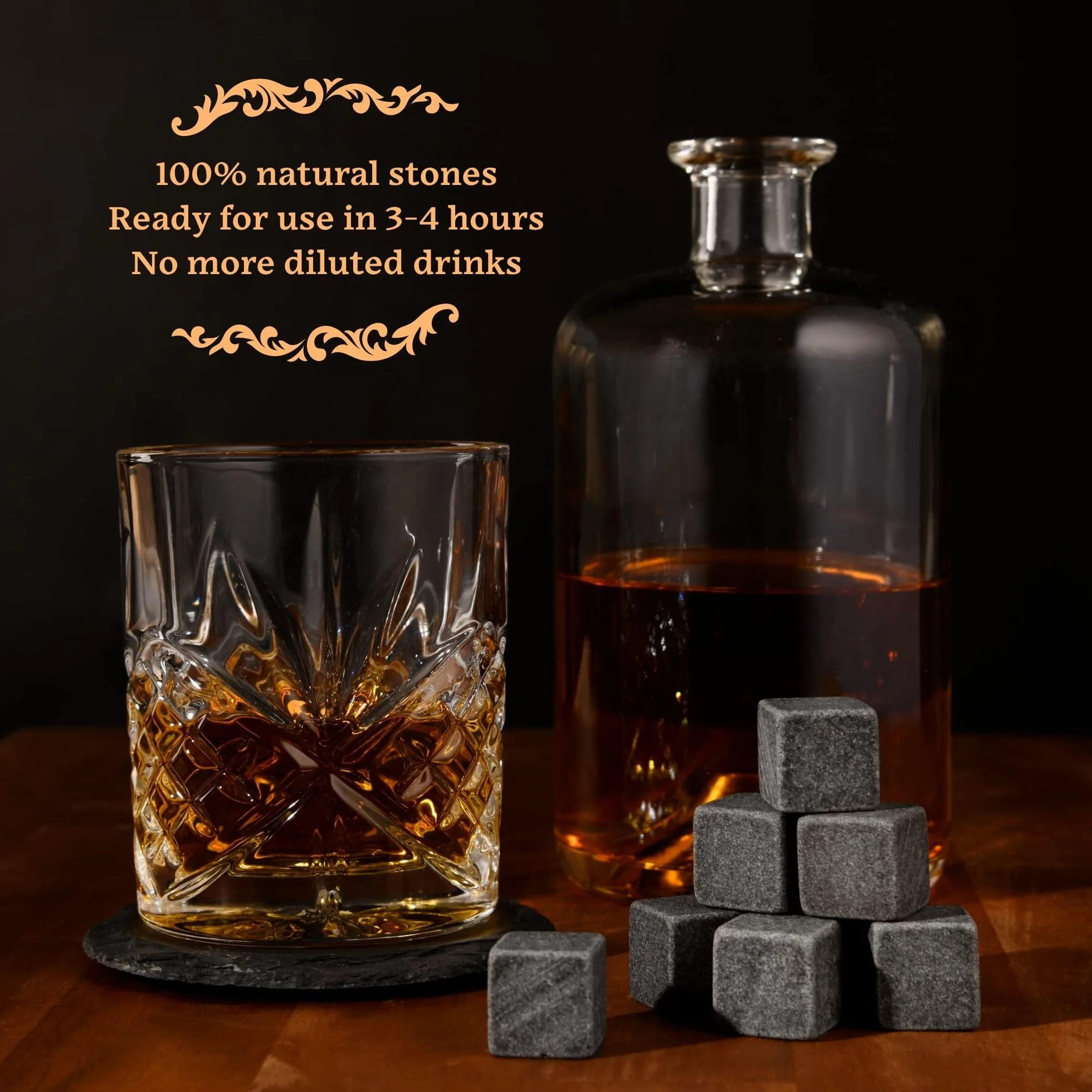 Kamienie Do Whisky Z Naturalnego Steatytu, 9 Sztuk
