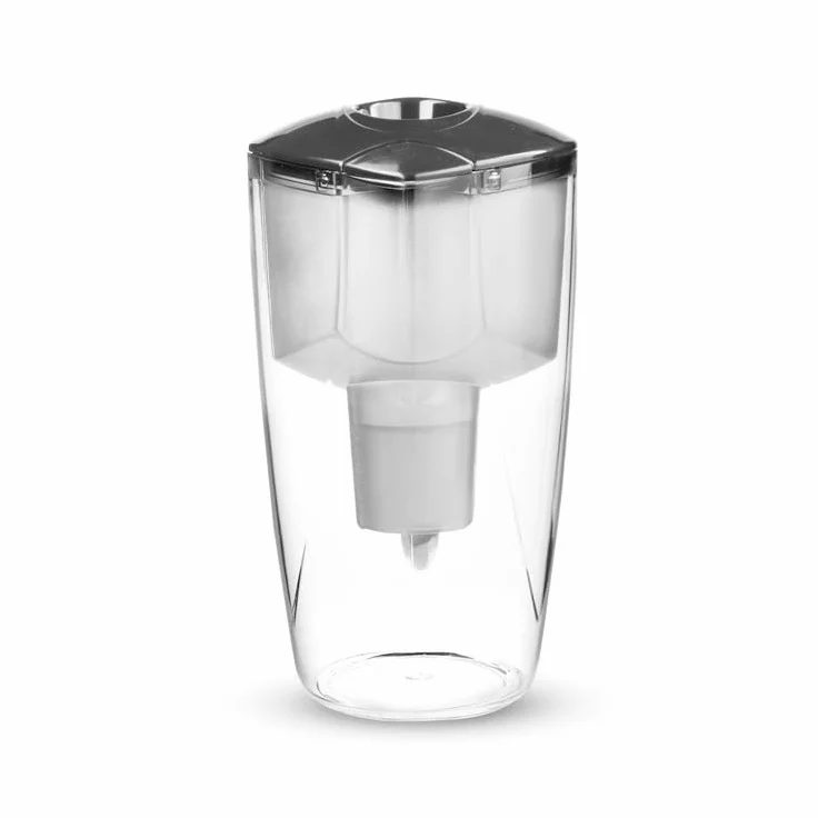 DAFI Zestaw dzbanek filtrujący OMEGA czarny 4 l z manualnym wskaźnikiem i 2 wkładami Unimax - ergonomiczny, BPA free, nowoczesny design, idealny do przygotowywania napojów i gotowania