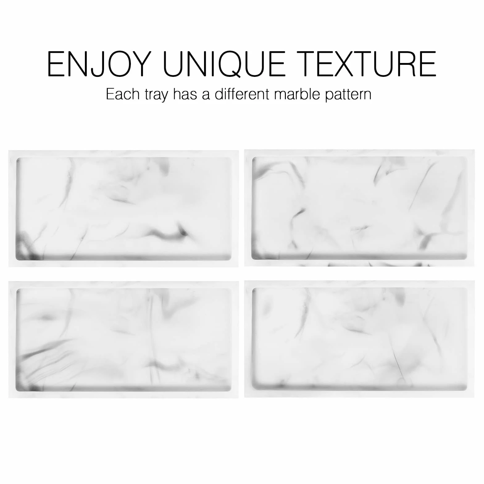 Luxspire Bathroom Vanity Tray, Resin Dresser Jewelry Ring Dish Tank Storage Kitchen Sink Countertop Organiser Plate Holder for Perfume Candles Soap Towel Plant Bathroom Accessories, Mini, White Marble