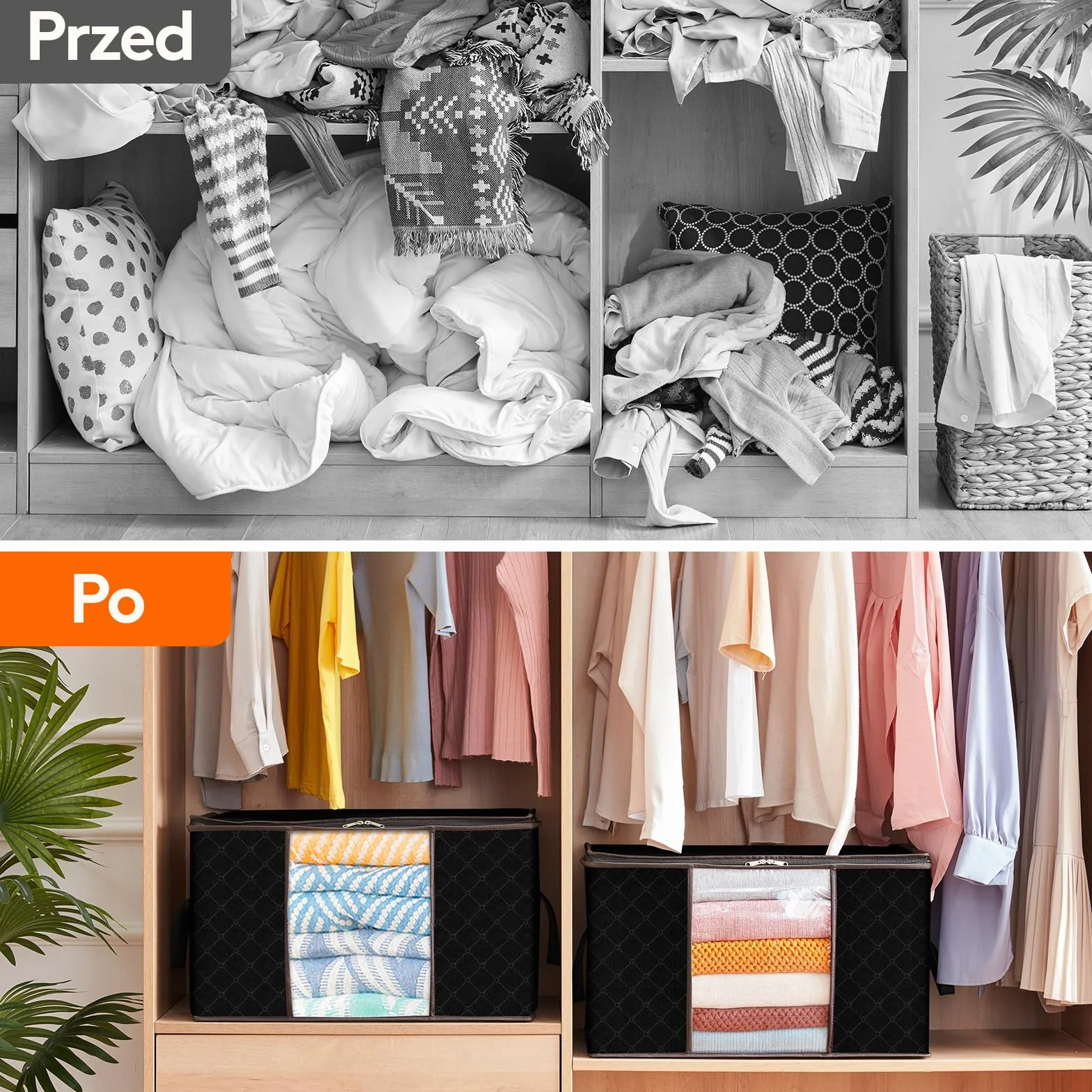 Lifewit Torba do Przechowywania Ubrań 90L 6 Pak Czarny