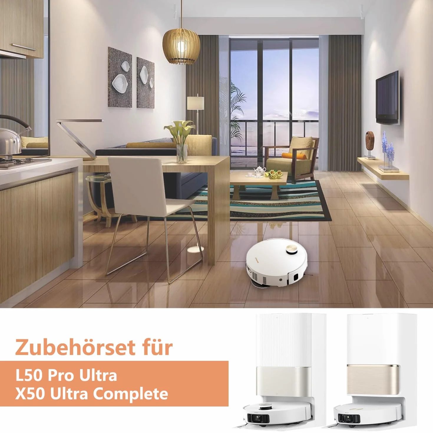 Akcesoria do Dreame X50 Ultra Complete/ L50 Pro Ultra/L40s Pro Ultra, JKOISL 2 x główna szczotka rolkowa, 6 worków do kurzu, 4 x szczotki boczne, 2 filtry, 4 ściereczki do mopa