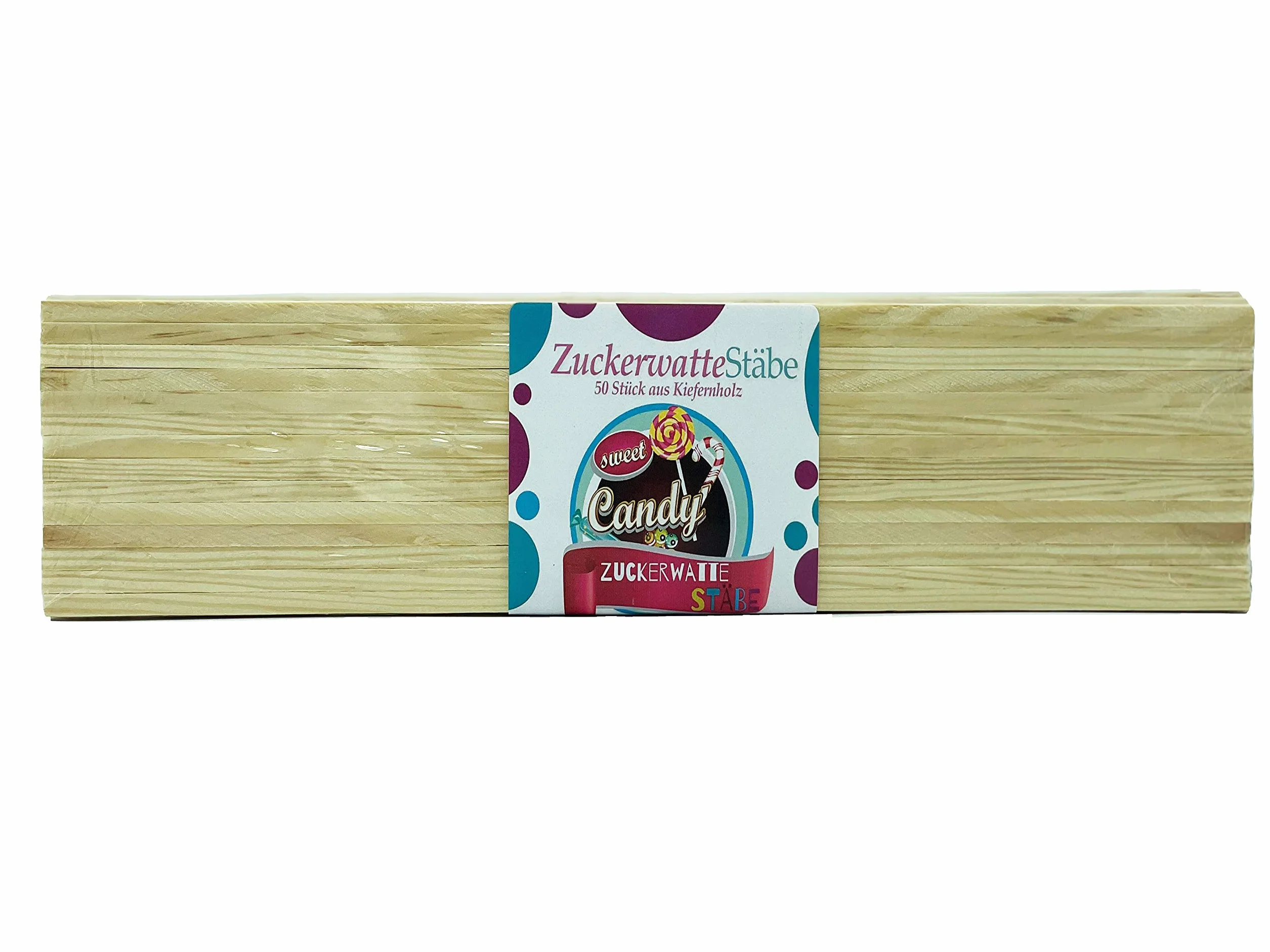 Pręty z waty cukrowej 50 sztuk 30 cm z naturalnego drewna sosnowego