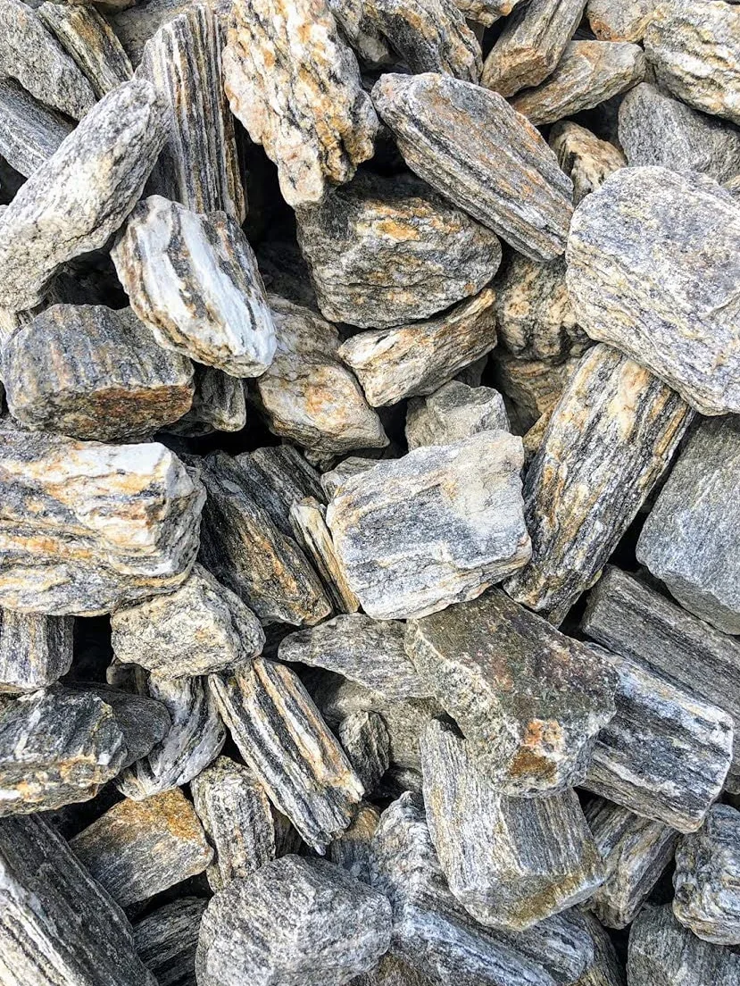 Generisch Kamienie dekoracyjne, gnejs, kora kamienna, 31-63 mm, 20 kg, żwir ozdobny, do ogrodu, mieszany żwir rzeczny do wypełniania wazonów, architektury krajobrazu, akwariów i ogrodu