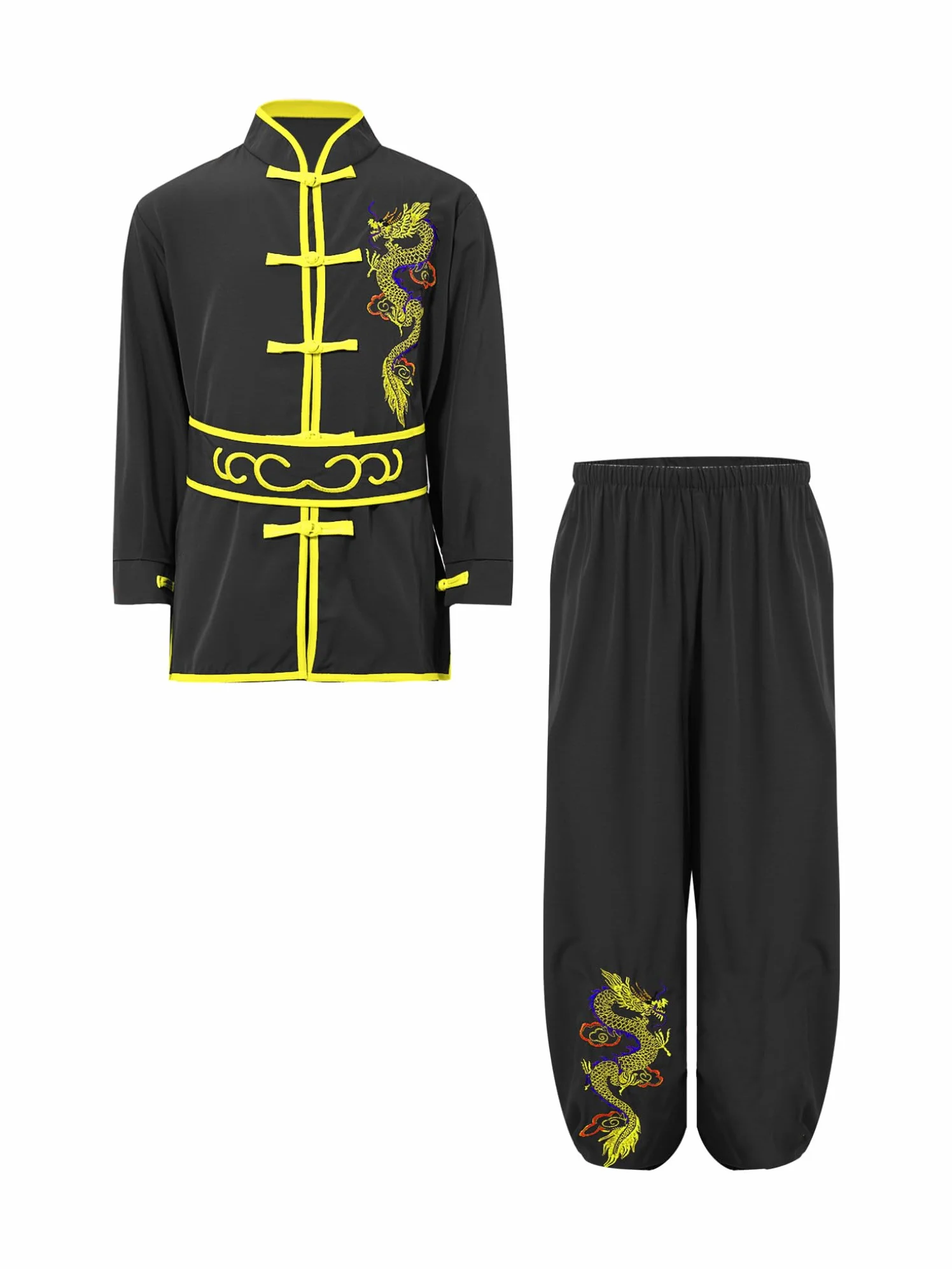 Oyolan Unisex Odzież Sztuki Walki Tai Chi Dziecko Tradycyjny Chiński Kostium Kung Fu Strój 3-16 lat