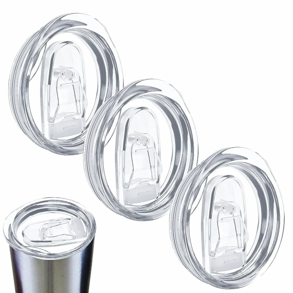 Zapasowe Pokrywki Do Kubka 590 ml - Podróżne, Plastikowe, Szczelne, Odporne Na Zachlapanie, Przezroczyste, Obcisłe, Wielokrotnego Użytku, Zamykane