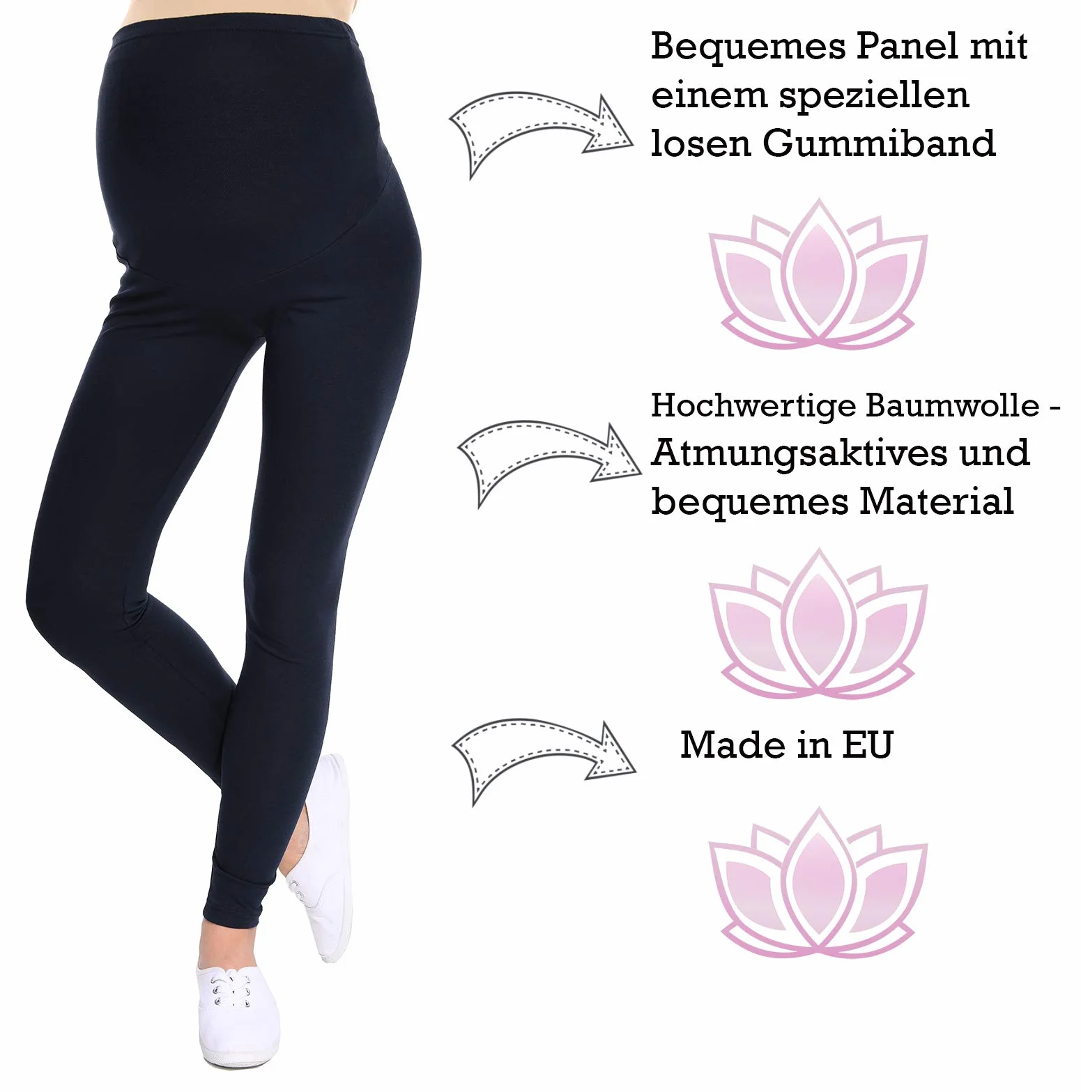 Oasi Mija 3085 legginsy ciążowe dla kobiet w ciąży, długie legginsy/spodnie wysokiej jakości