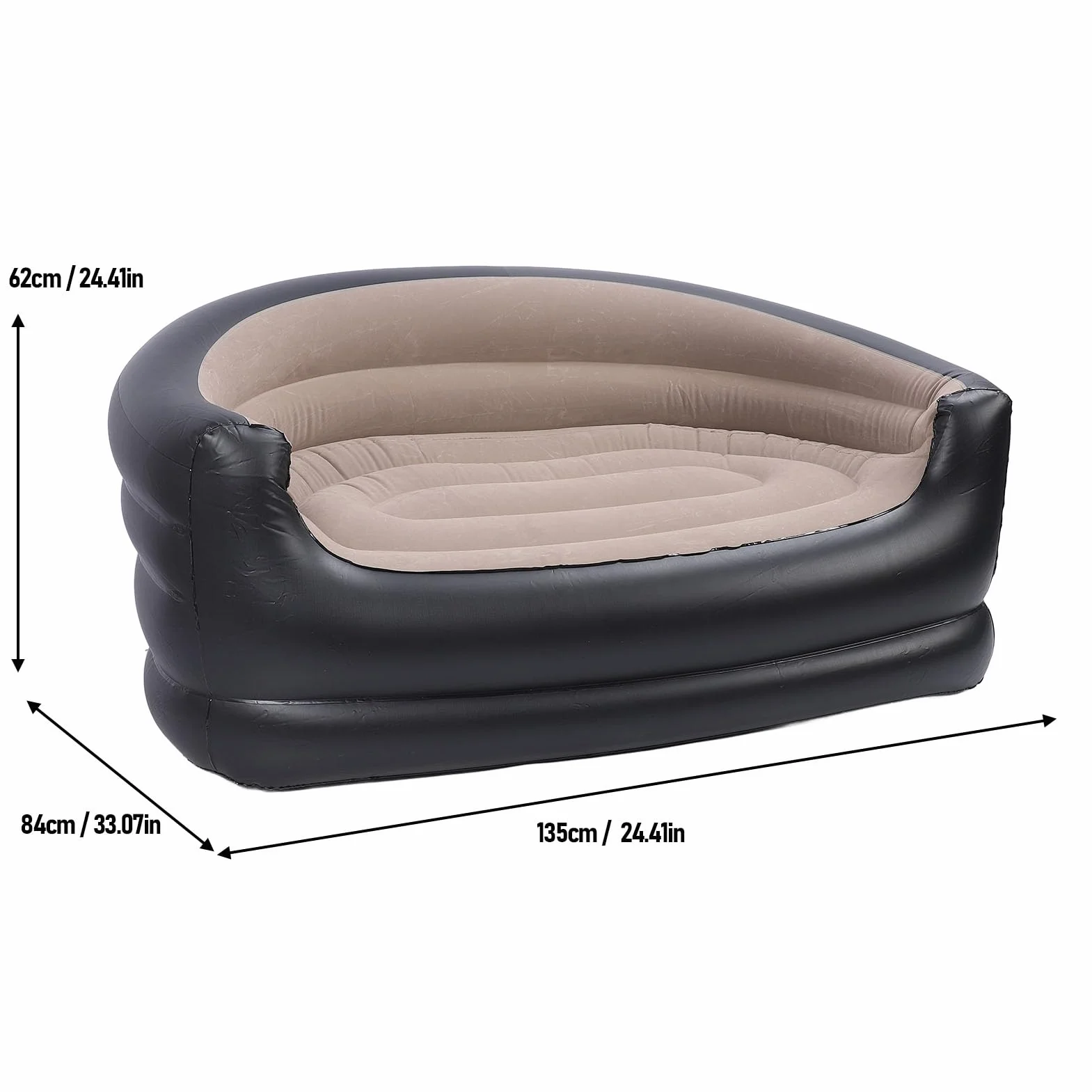 Nadmuchiwana Kanapa, Flodable Dmuchacie Kanapy w Leżaku Dwupasy Leżaki dla Dorosłych, Wygodna Przenośna Sofa Powietrzna z łatkami Naprawcze 2PC do Salonu, Podwórka, Biwakowanie