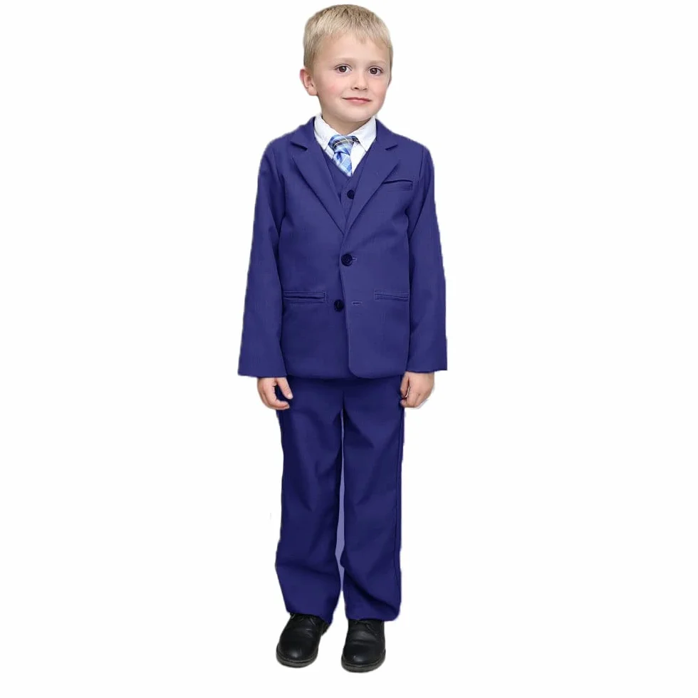 3-częściowe garnitury chłopięce slim fit, klasyczny chłopięcy, formalny garnitur, sukienka na wesele, ŻÓŁTY, 14 lat