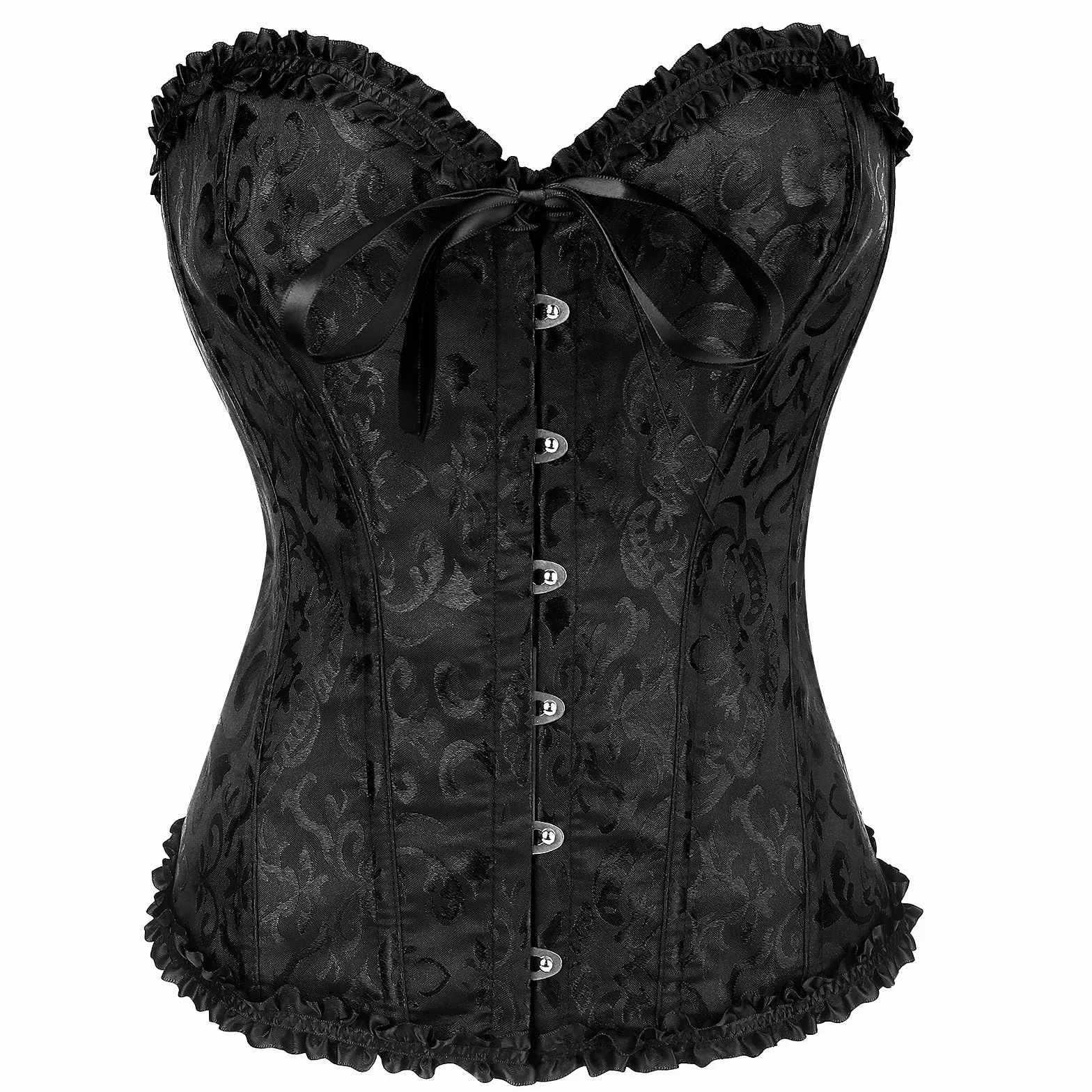 Jecarden Gorset damski czarny gorset top damski gorset gorset seksowny damski gorset top Aesthetic sznurowany biustonosz (XS-6XL)