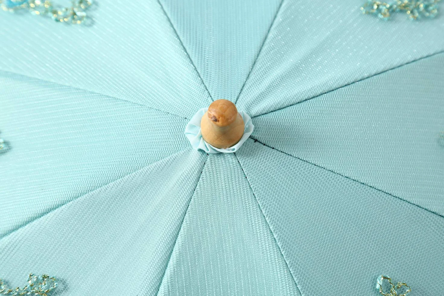 LCY Damski haftowany koronkowy dwupokładowy parasol chroniący przed promieniowaniem UV parasol przeciwsłoneczny / deszcz / śnieg składany parasol