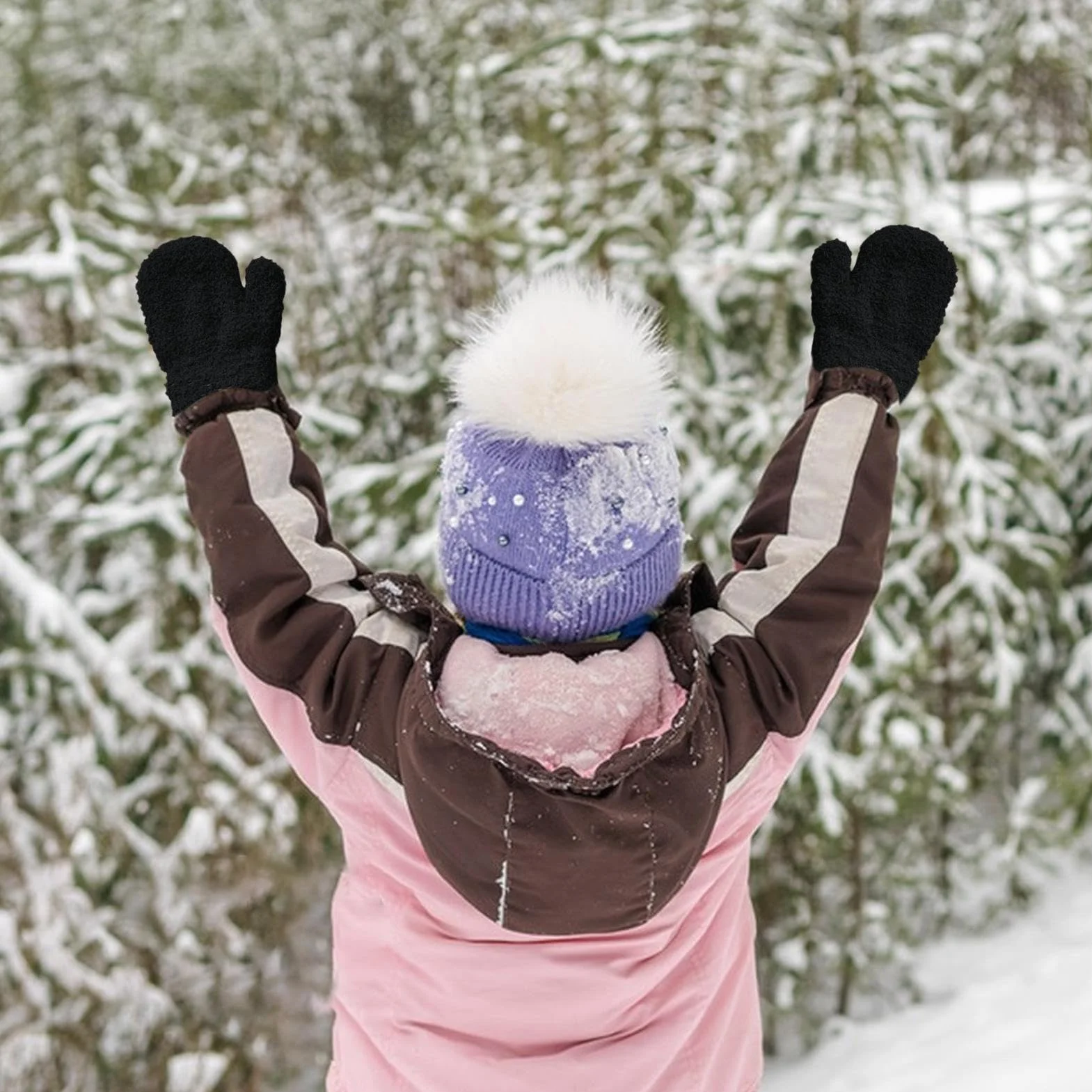 Rękawiczki dziecięce ze sznurkiem Antyzgubne, ciepłe, miękkie, pluszowe, | Rękawiczki pełnopalcowe zimowe ciepłe Dla Dzieci Do , Snowboardu, Zabaw Na Zewnątrz I Biegania
