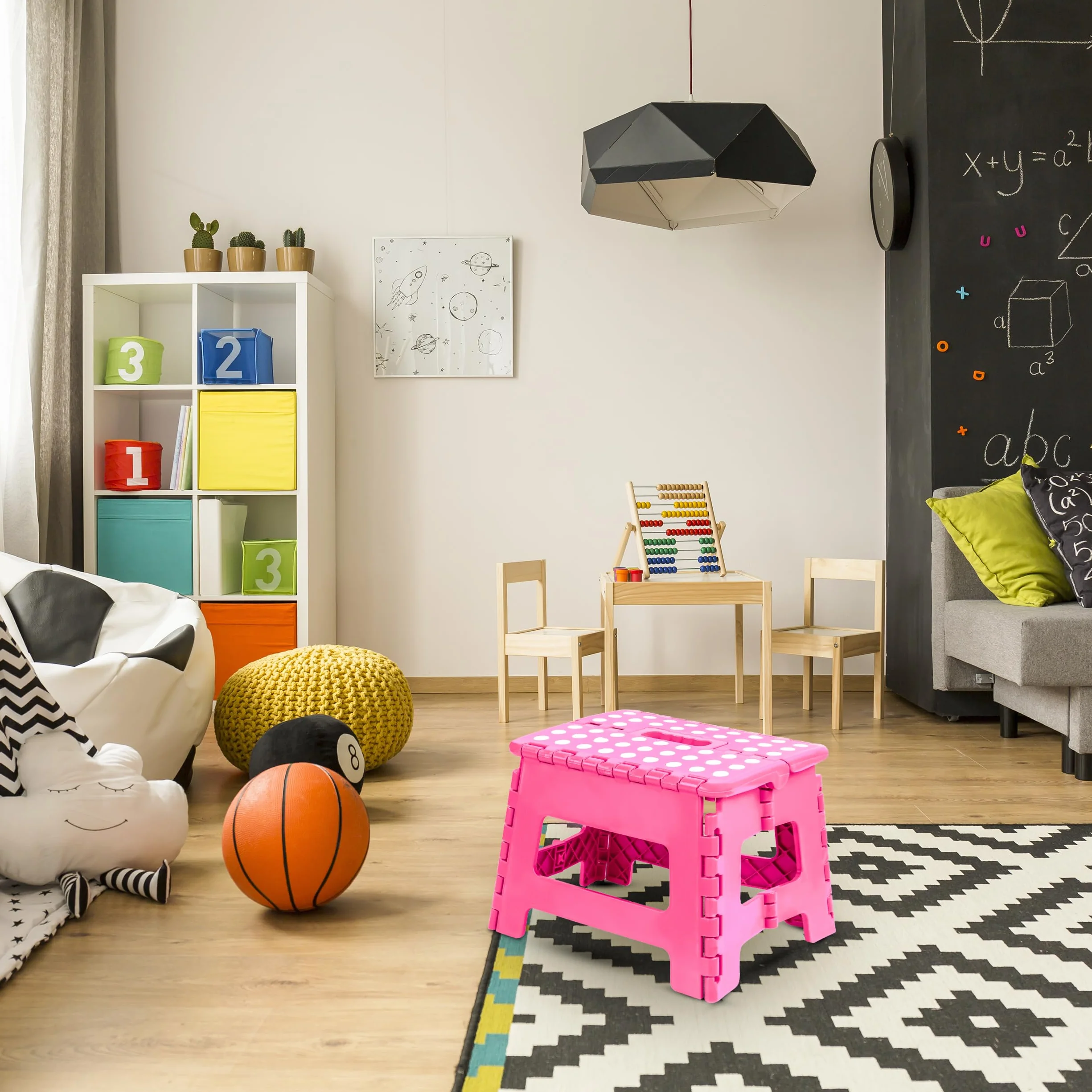 Utopia Home Składany taboret schodkowy 23 cm 136 kg Różowy