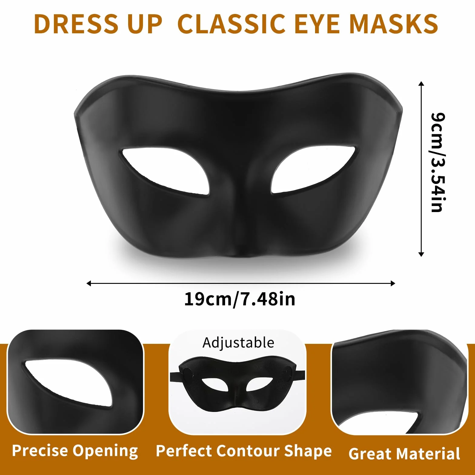 Gjinxi Czarna maska wenecka, maskarada, damska, elegancka męska maska, kostium ze wzorem retro, klasyczny styl , na bal kostiumowy, Halloween, imprezę, bal maskowy