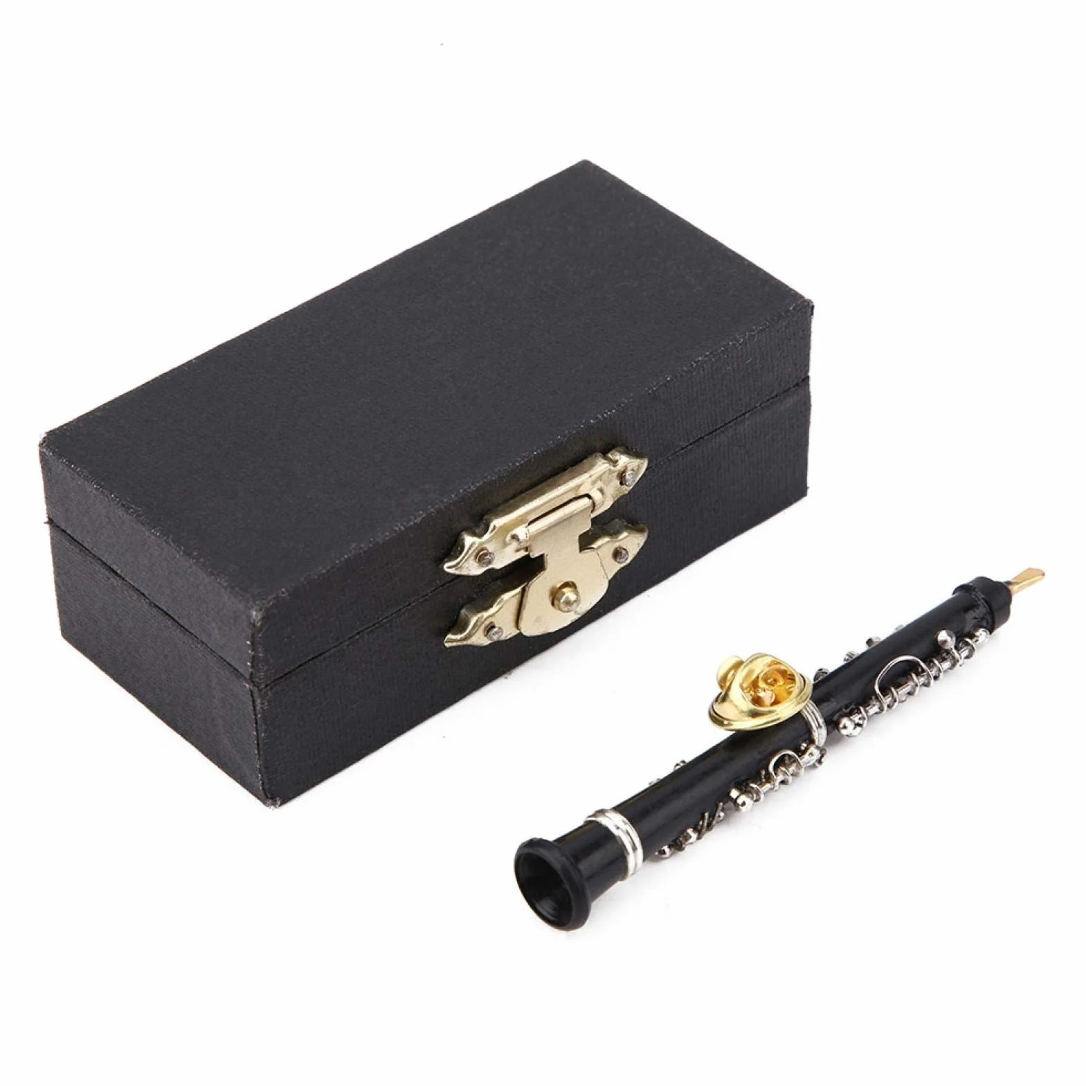 Pozłacany kształt oboju Bakel Mini broszka broszka broszka kreatywne instrumenty muzyczne rękodzieło dekoracja odzieży dla kobiet wesele i do codziennego użytku