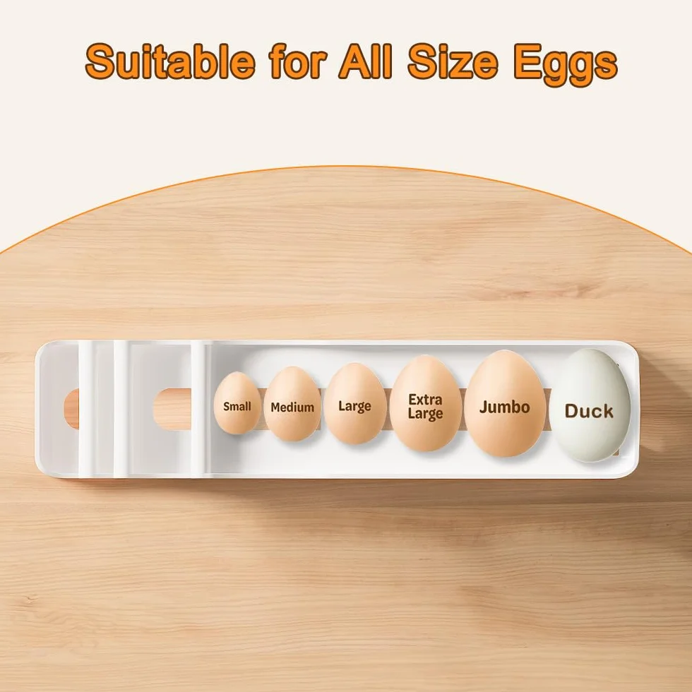 Uchwyt na jajka organizer lodówki, automatyczne toczenie oszczędzające miejsce przechowywanie jajek, uchwyt na jajka do lodówki, kuchnia - 1 sztuka, Egg Holder