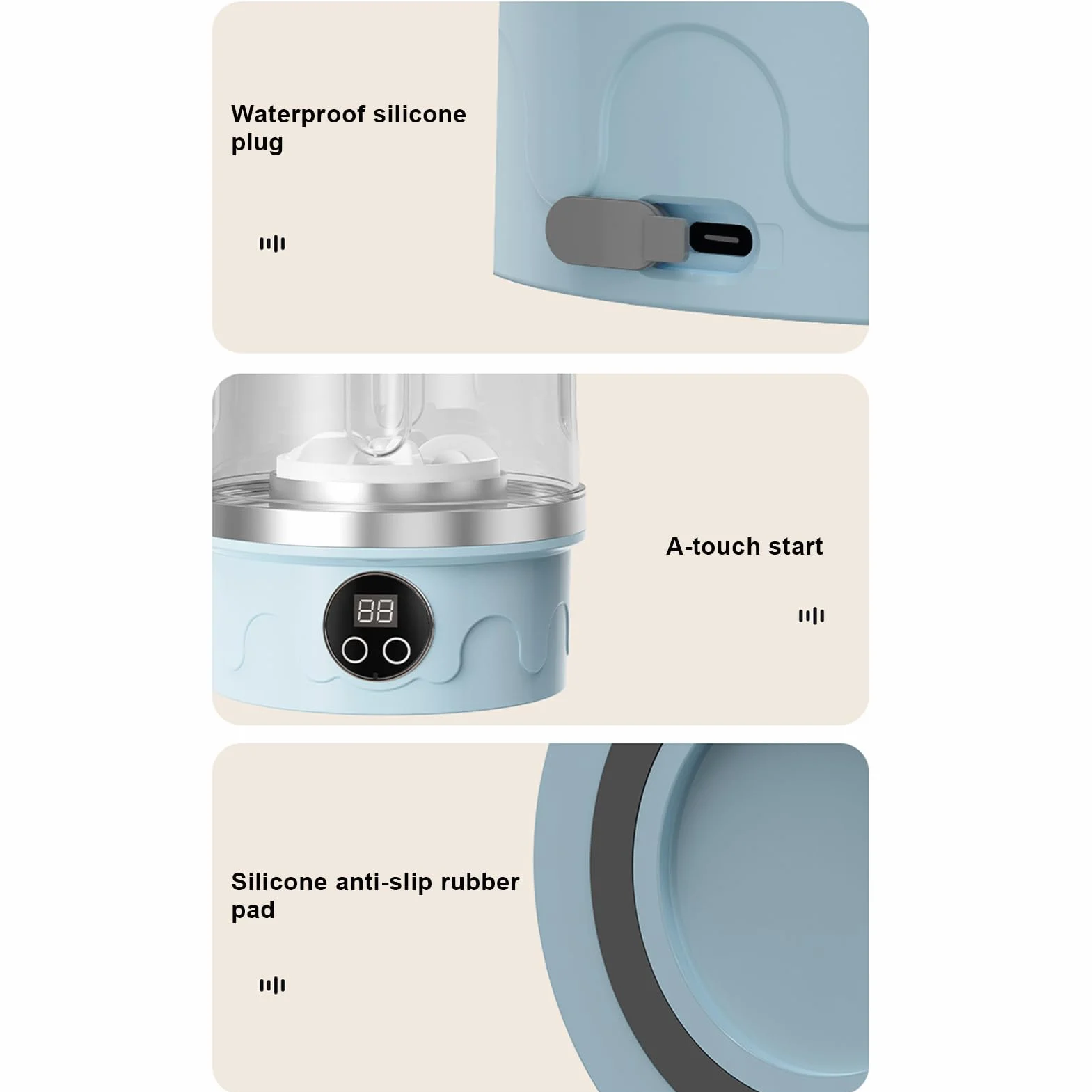 Underwear Washer, Mini Washing Machine, 3-Mode Cleaning Function Compact Foldable Design, Portable Laundry Solution for Apartment, Travel, Dormitory, Camping, RV Use Daily Clean 5.59x8.35in