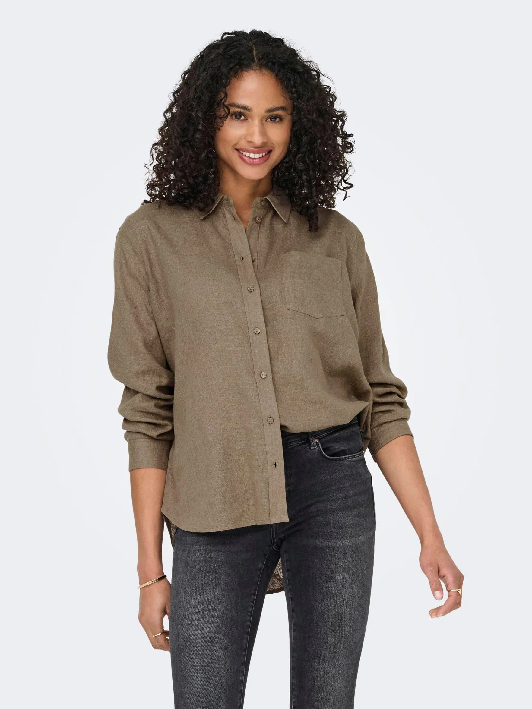 Onltokyo L/S Linen Blend Shirt Pnt Noos, beż, L