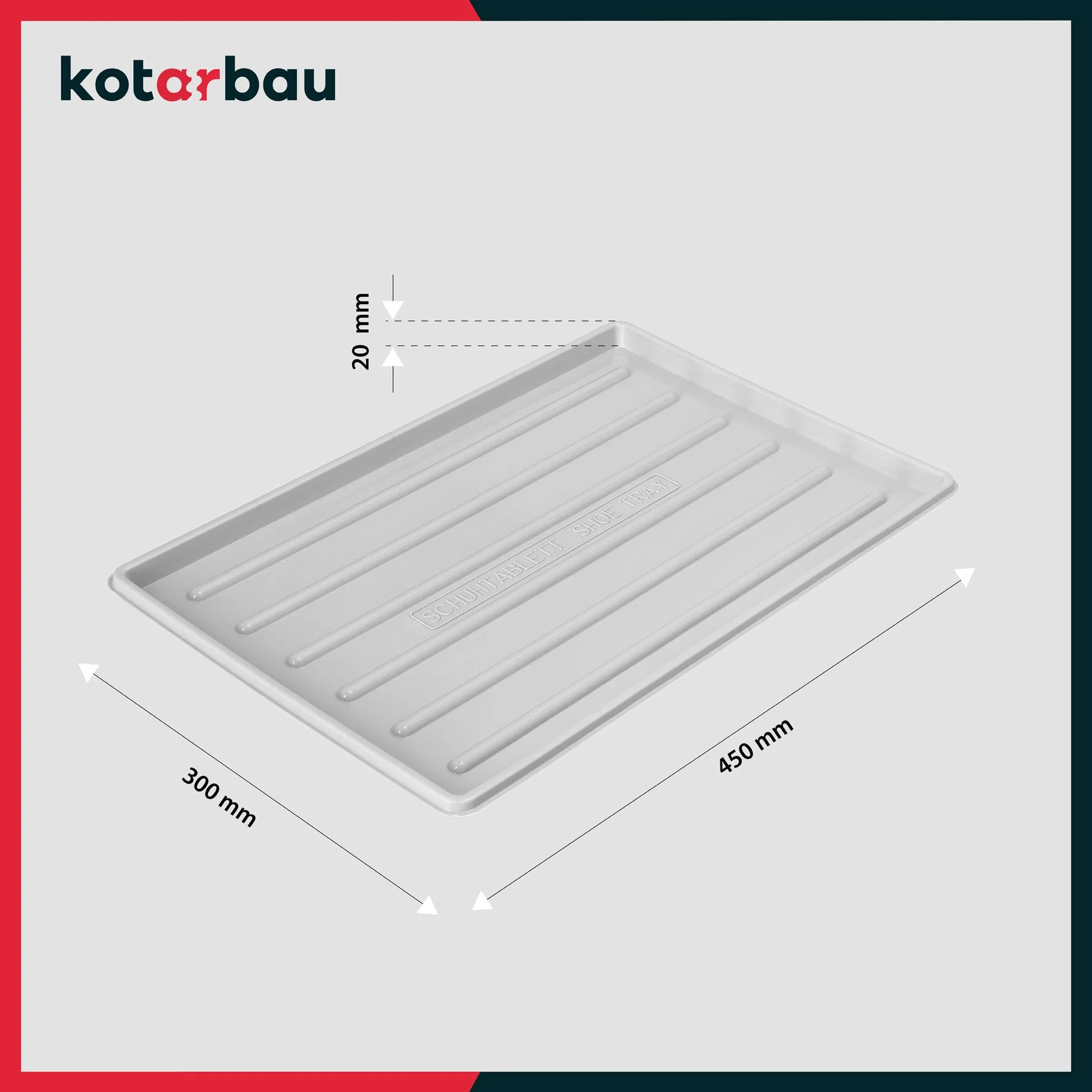 KOTARBAU Ociekacz na Buty 45 x 30 cm Mata do Przedpokoju Szara
