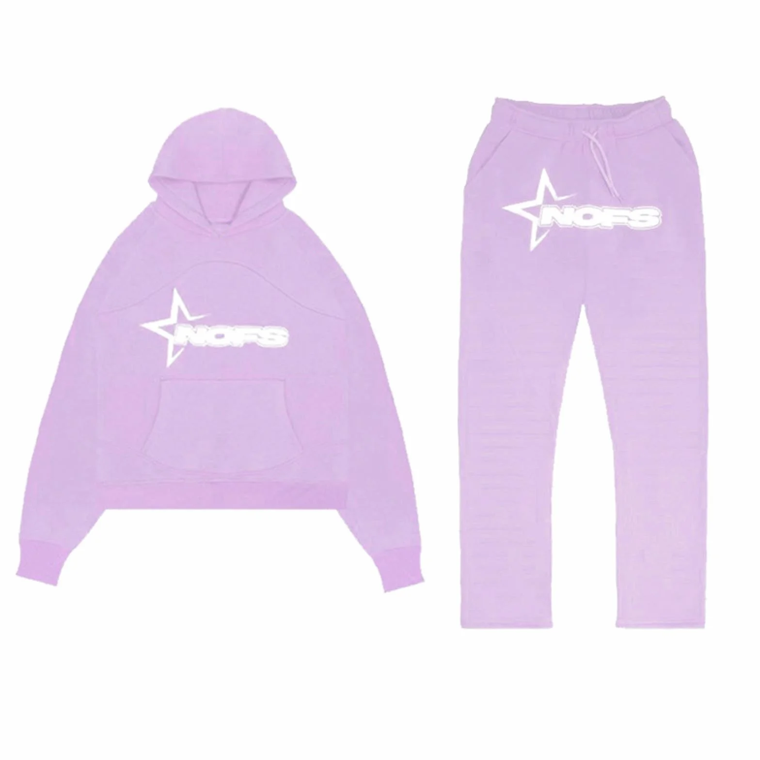 NOFS Męski dres do joggingu, Y2K, bawełna, 2 sztuki, bluza sportowa, bluza z kapturem Y2K + spodnie Nofs, męski dres sportowy, strój streetwear 2024, S