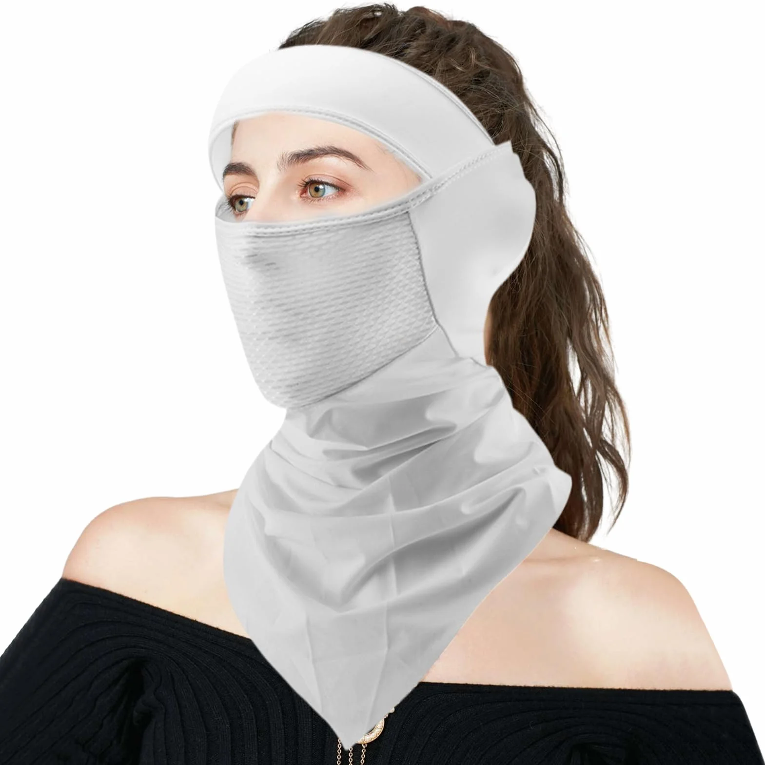 Maska na twarz UV - osłona twarzy ochrona przed słońcem, chłodząca osłona ochronna UPF 50 bandana dla kobiet mężczyzn sport lato plaża jazda na rowerze kemping piesze wycieczki motocykl
