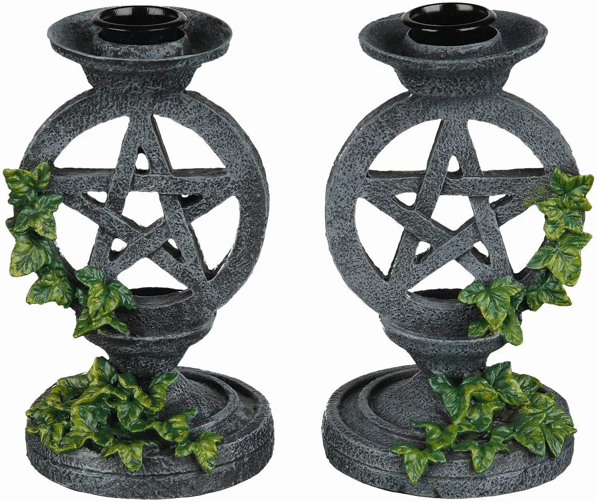 Nemesis Now świecznik Aged Pentagram 17 cm szary