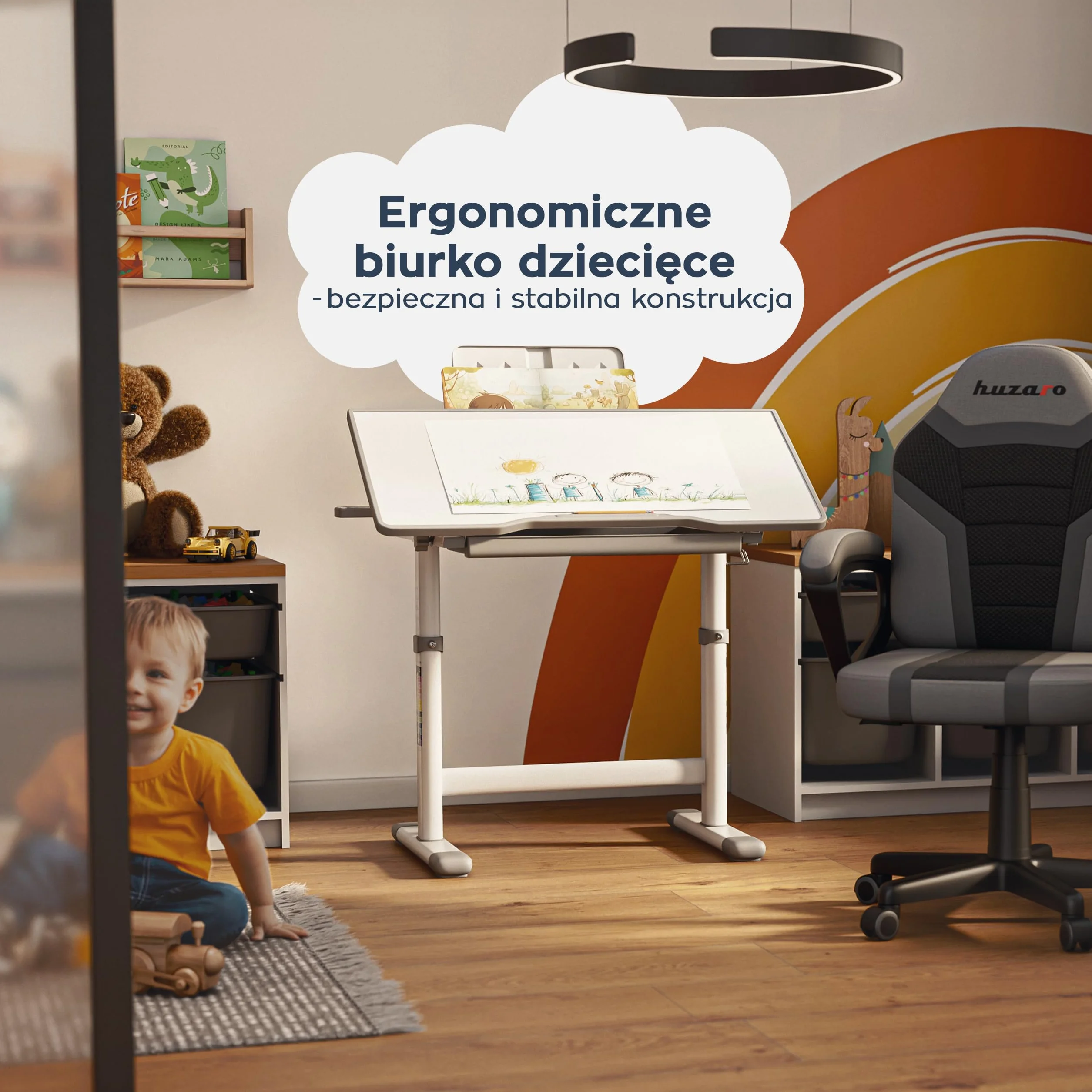 MARK ADLER Study 3.0 ergonomiczne biurko dziecięce z regulacją wysokości i pochylanym blatem