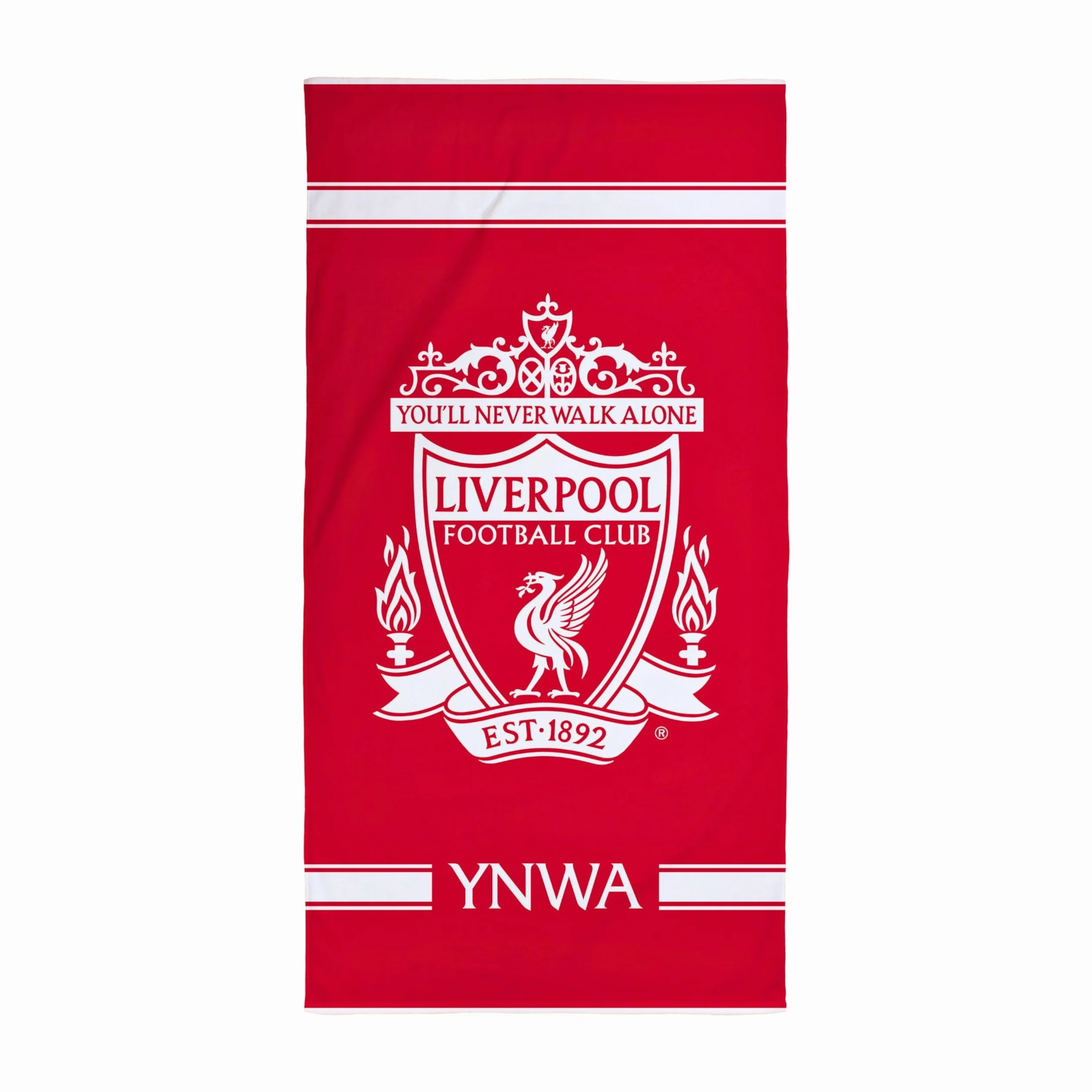 Liverpool FC Oficjalny ręcznik Character World | super miękki w dotyku, projekt klubu piłkarskiego YNWA | idealny do domu, wanny, plaży i basenu, jeden rozmiar 75 cm x 150 cm | 100% bawełna
