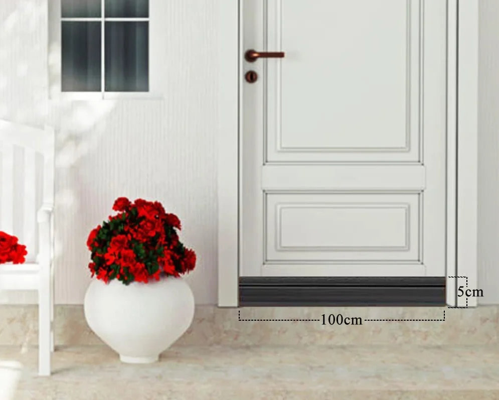 DIKER Uszczelka do drzwi samoprzylepna 5cm x 100 cm ochrona przed hałasem (2, czarna)