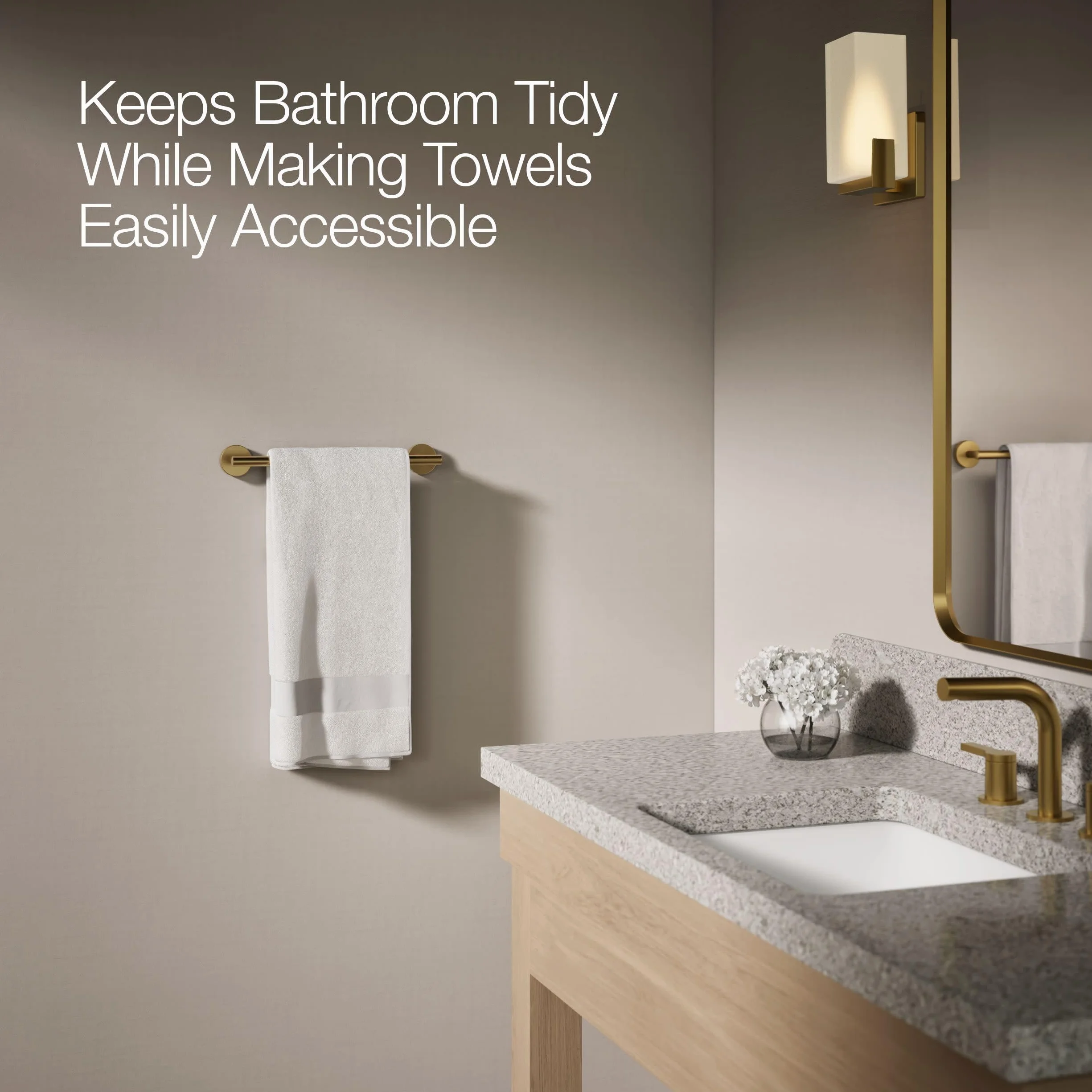 Kohler 27288-2MB Elate wieszak na ręczniki, szczotkowany mosiądz