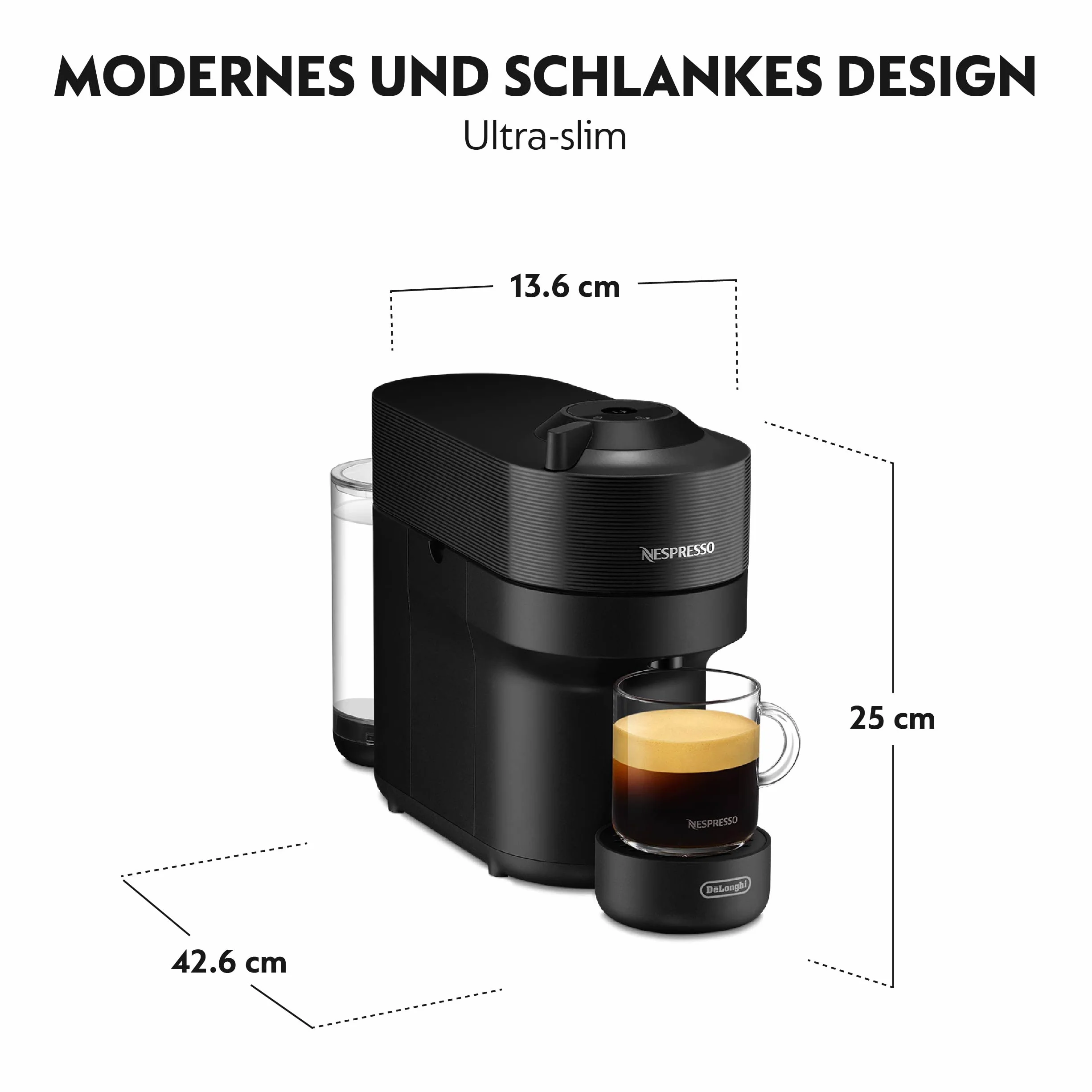 Macchina da caff? a capsule - DELONGHI - ENV90.B - Nespresso Vertuo Pop - Nero