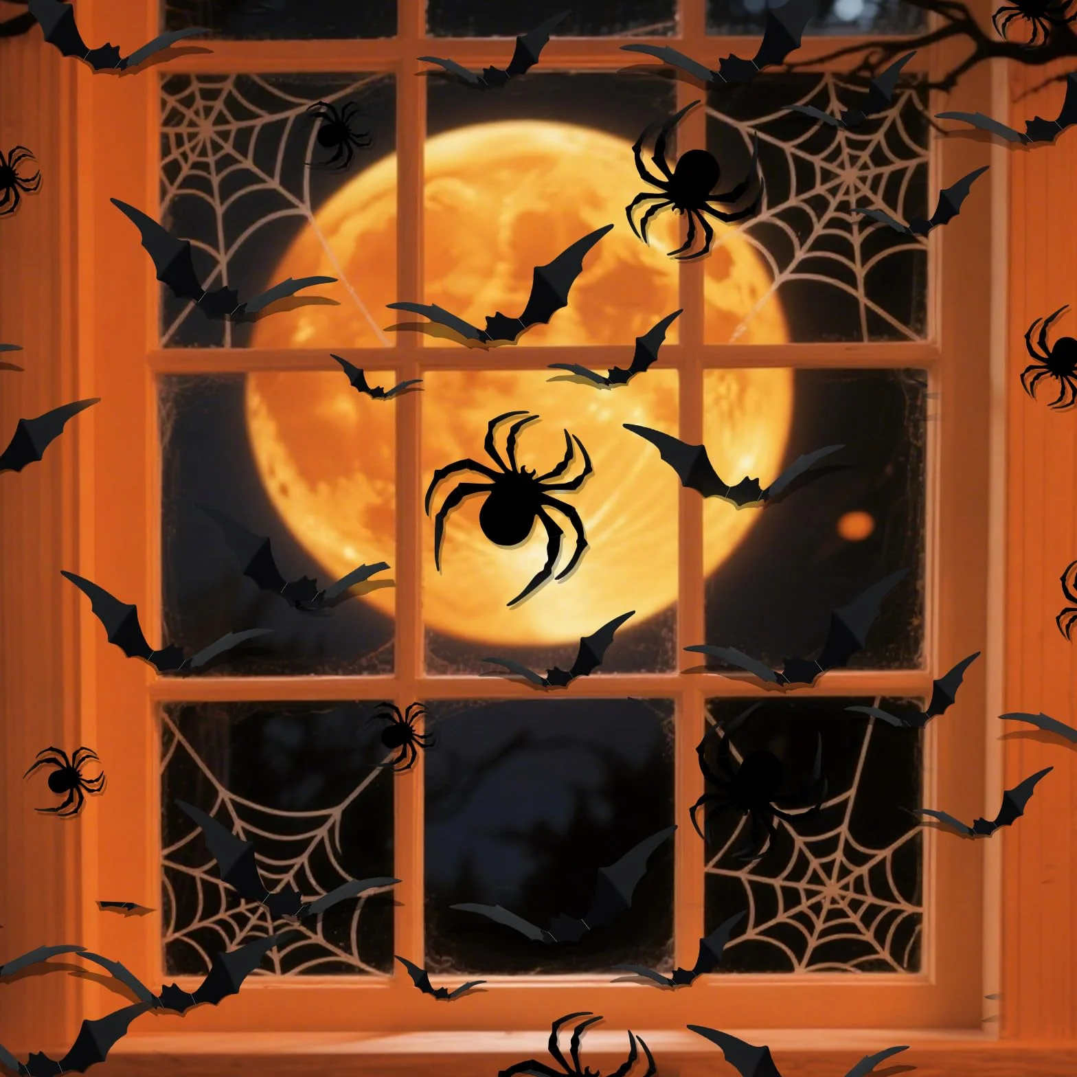 Gucass 72 sztuki naklejki ścienne nietoperz 3D Halloween dekoracje PCW wodoszczelne czarne