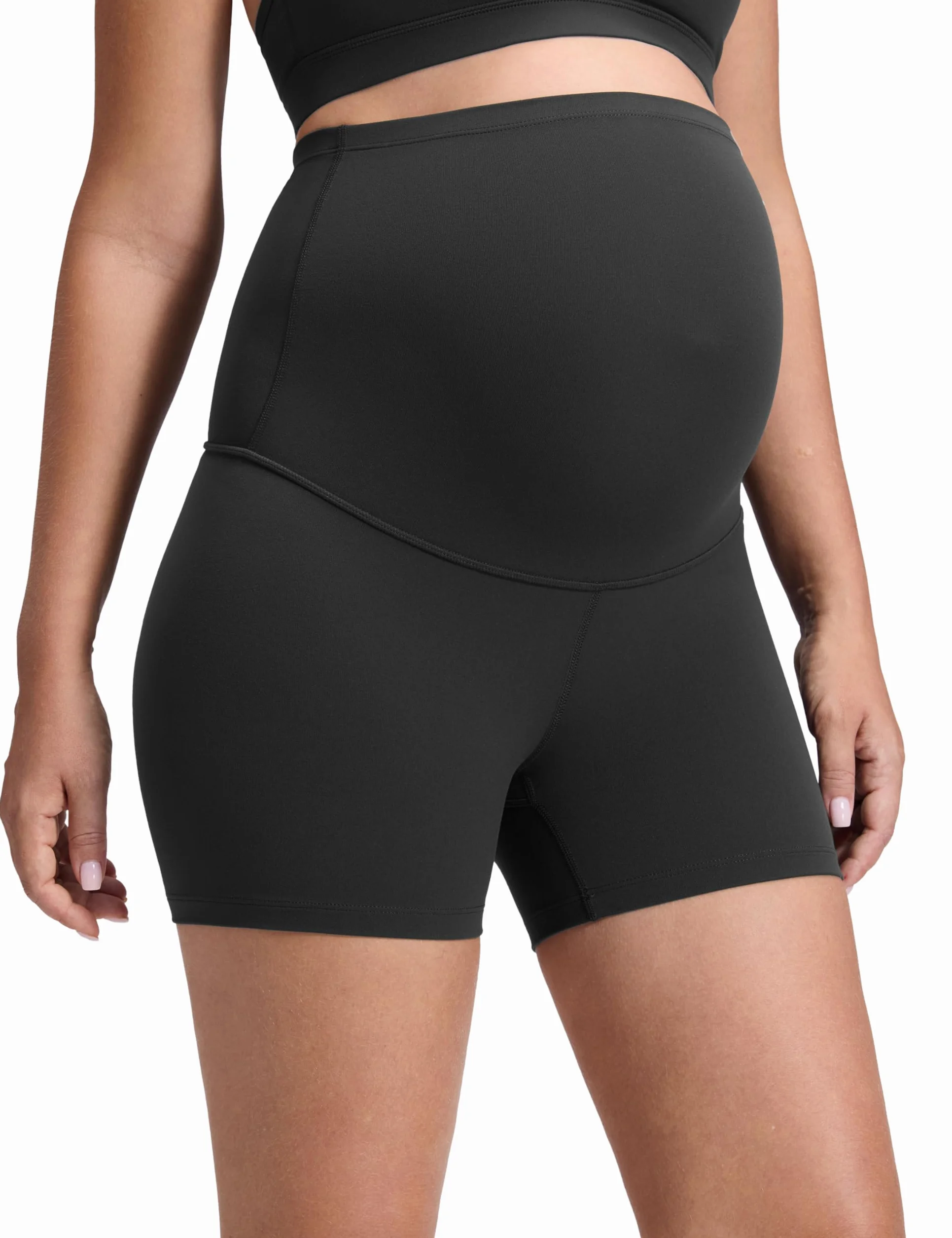 CRZ YOGA Damskie szorty ciążowe Butterluxe Biker zakrywające brzuch do jogi i ćwiczeń odzież sportowa - 10cm