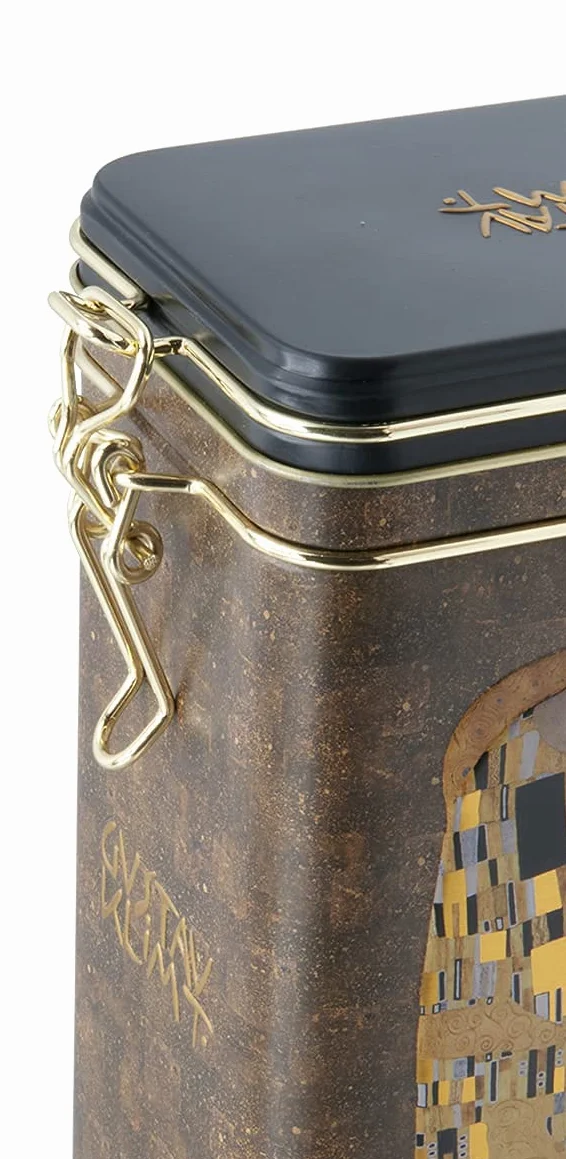 Fridolin Metalowa Puszka na Kawę z Zamknięciem Gustav Klimt Pocałunek