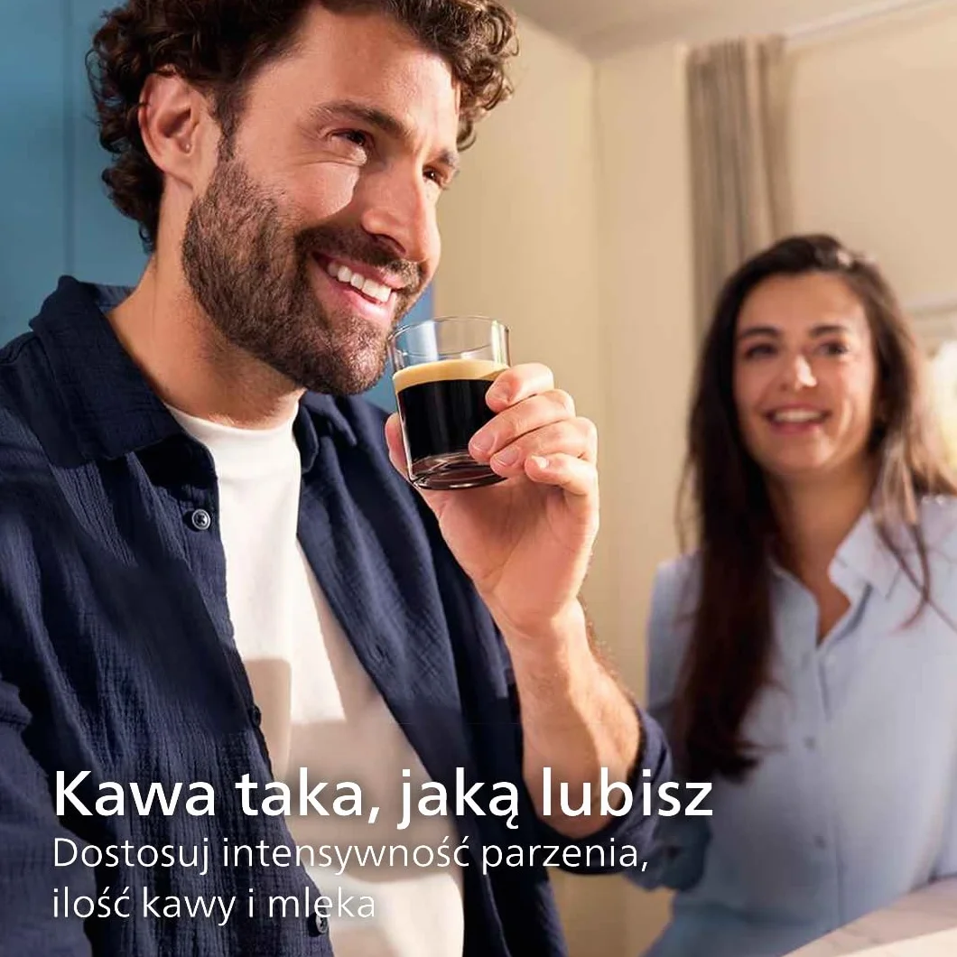 Philips 5400 Series W pełni automatyczny Ekspres do Kawy – Spieniacz LatteGo, 12 Rodzajów Napojów, Intuicyjny Wyświetlacz, 4 Profile Użytkownika, Filtr AquaClean w zestawie, Kolor Chrom (EP5447/90)