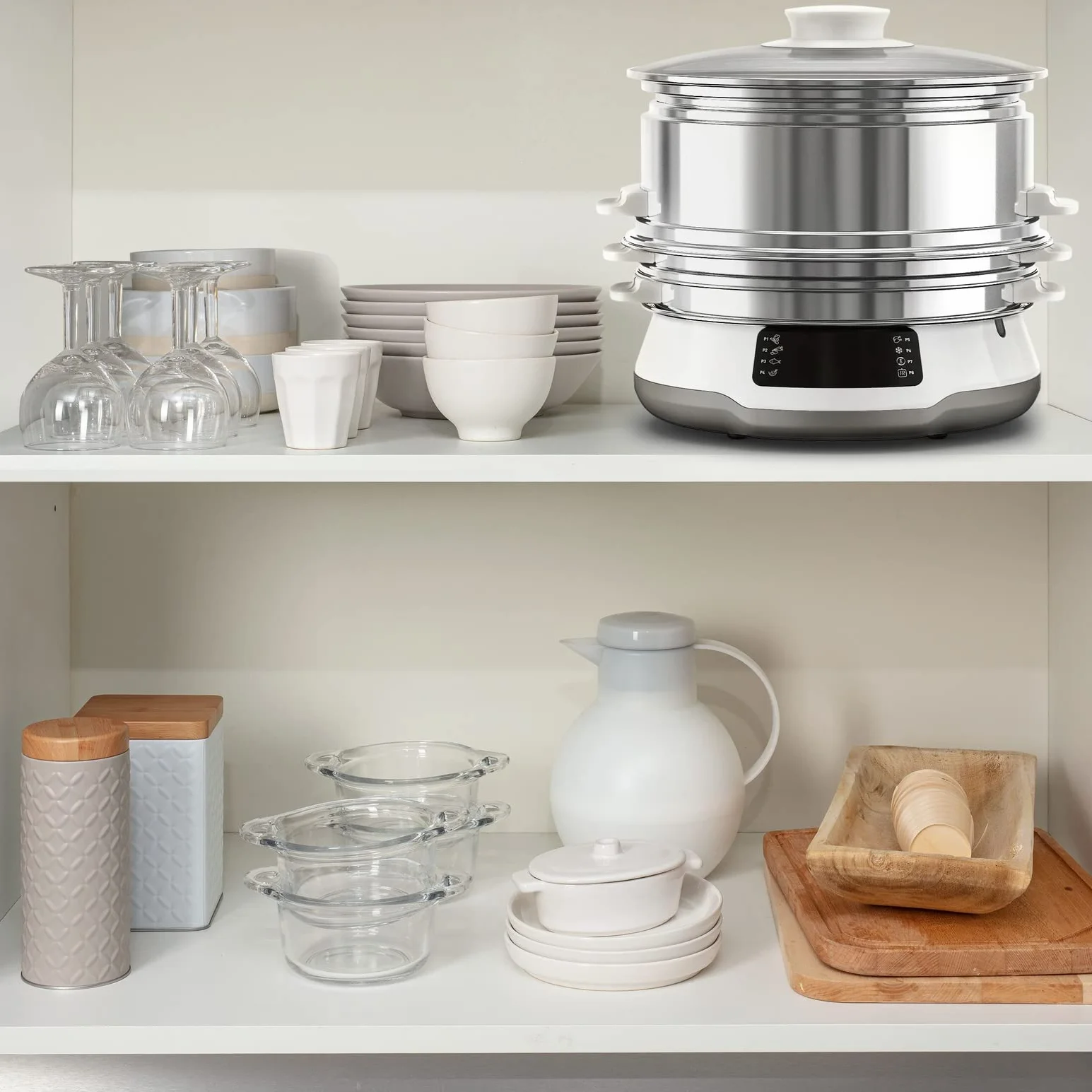 Tefal VC502D Series Deluxe Parowar 3-poziomowy, 8 programów, stal nierdzewna, srebrny