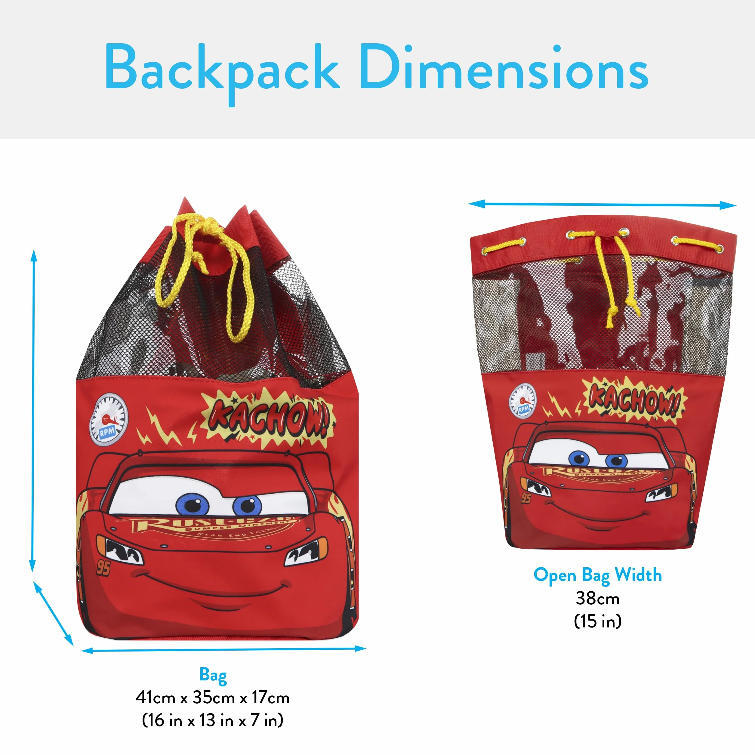 Disney Swim Bag | Cars Torba na Basen Dla Chłopców | Chłopięcy Plecak Lightning McQueen | Czerwony