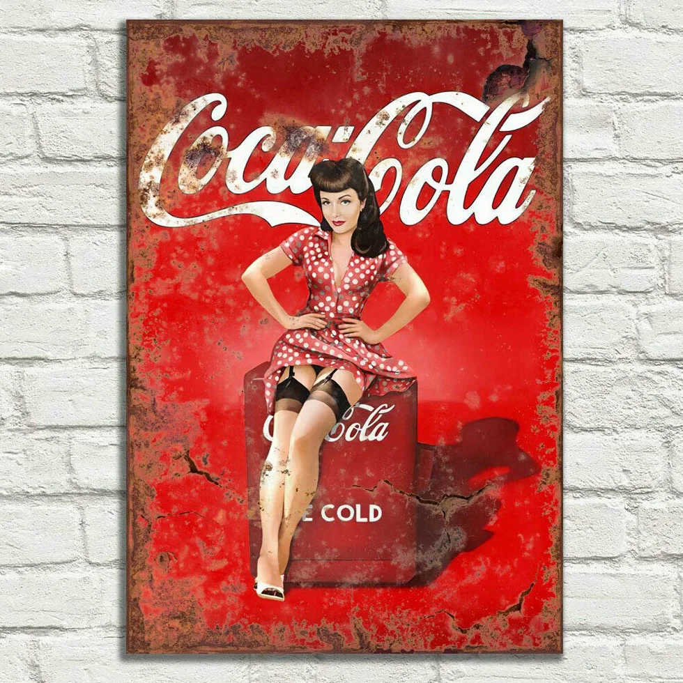 Coca Cola metalowa tablica aluminiowa vintage pub tiki bar retro